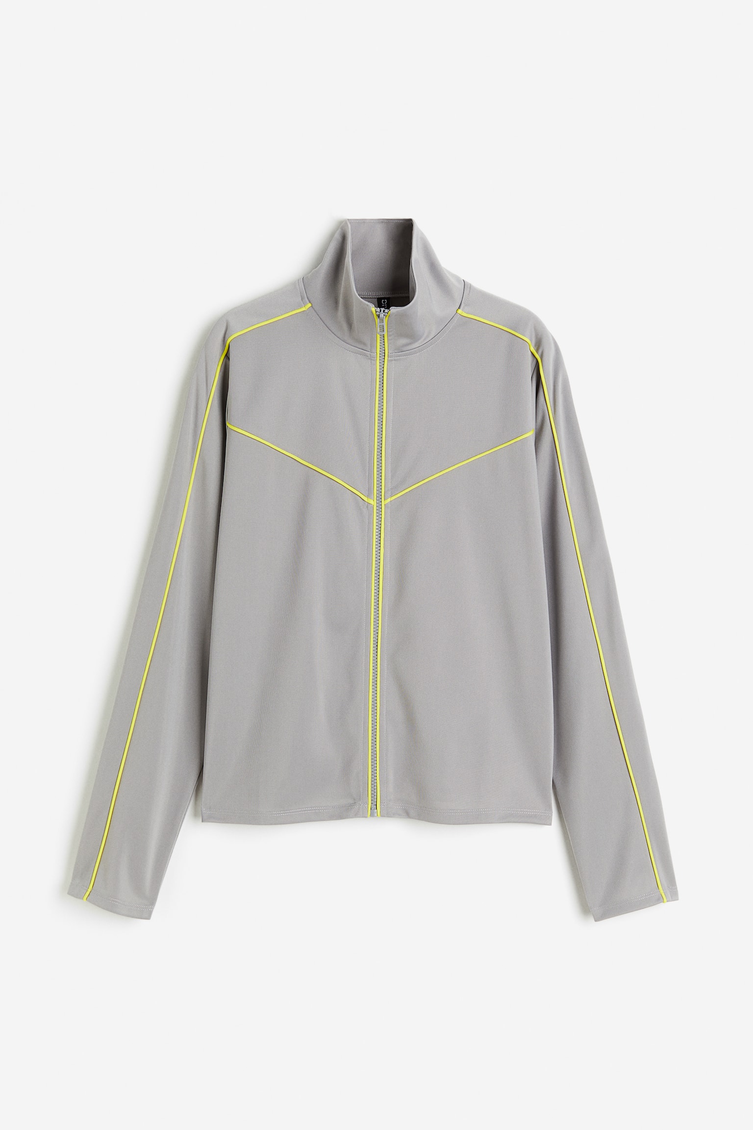 Piping-detail track jacket - Light grey - 1