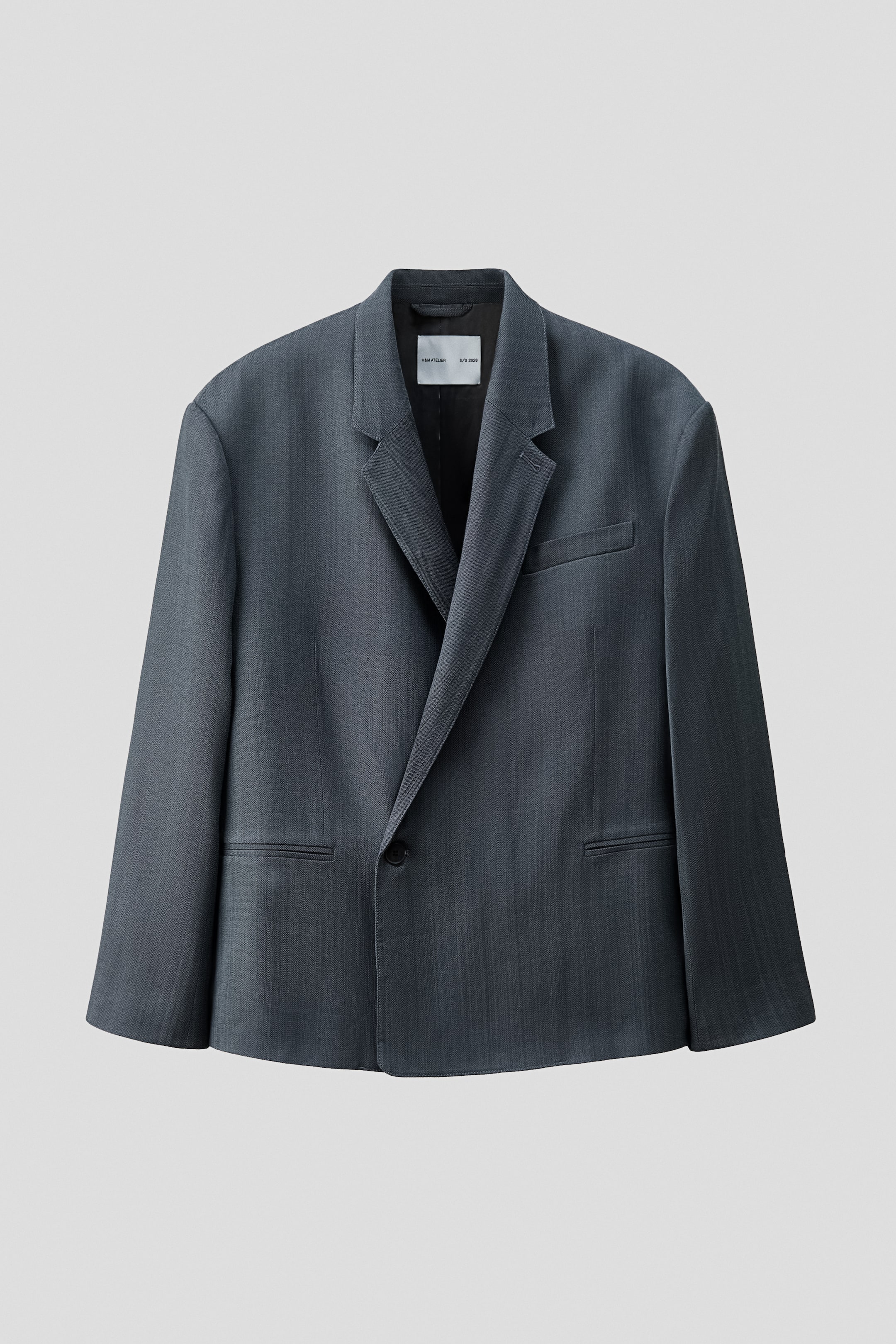 Loose-Fit Single-Breasted Wool-Blend Suit Jacket