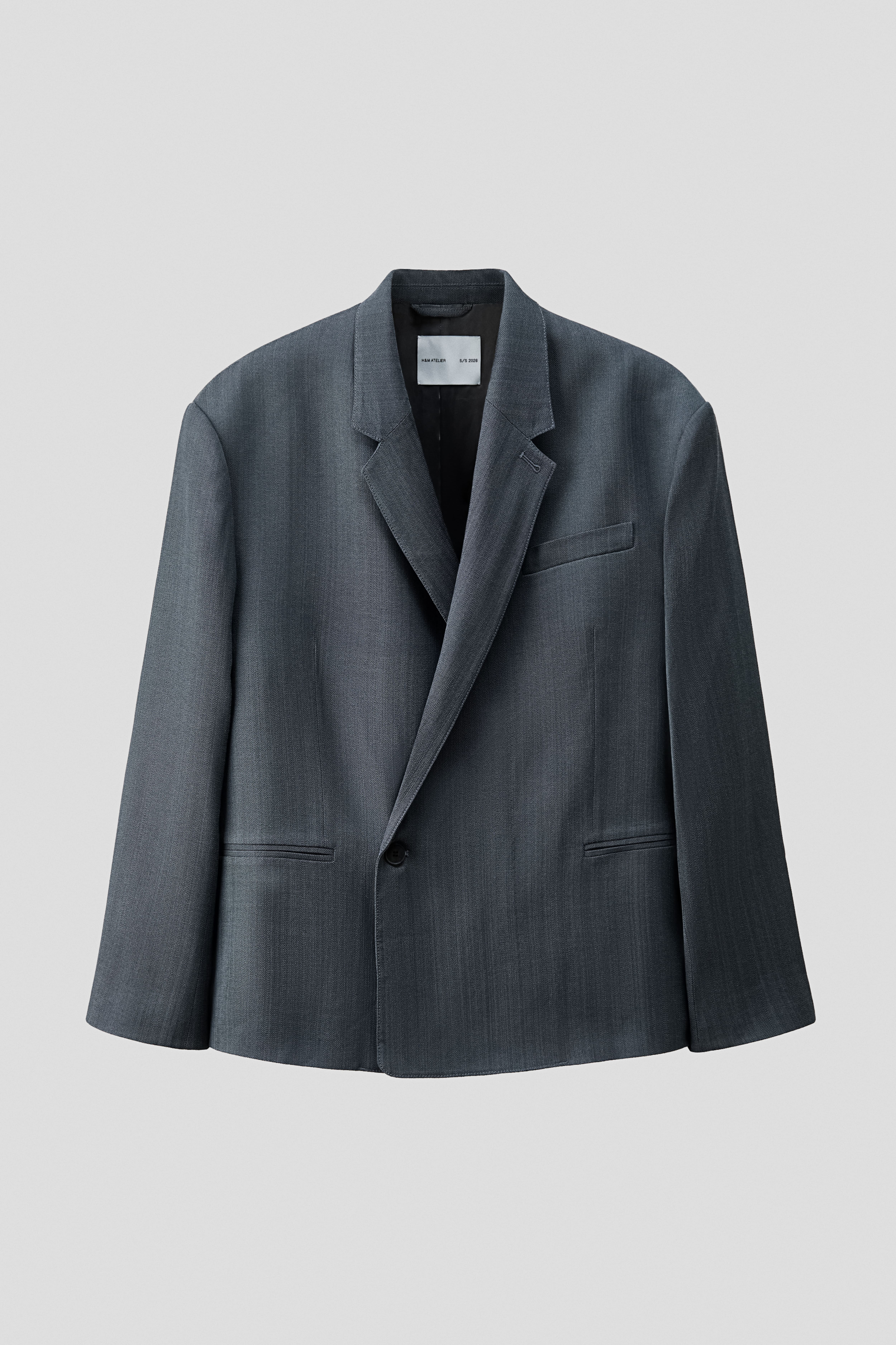 Loose-Fit Single-Breasted Wool-Blend Suit Jacket