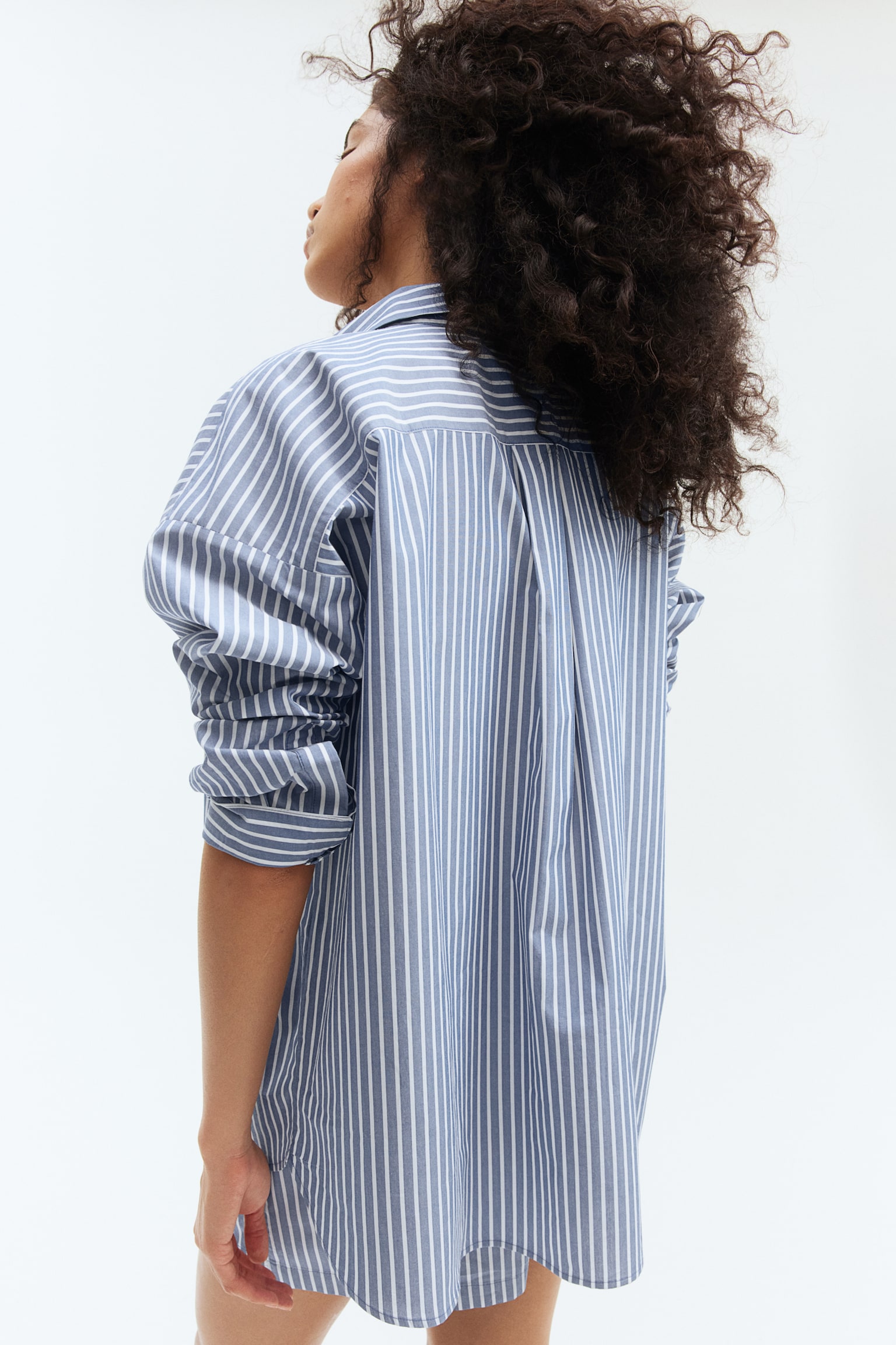 Cotton shirt - Dusty blue/Striped/White/Striped - 5