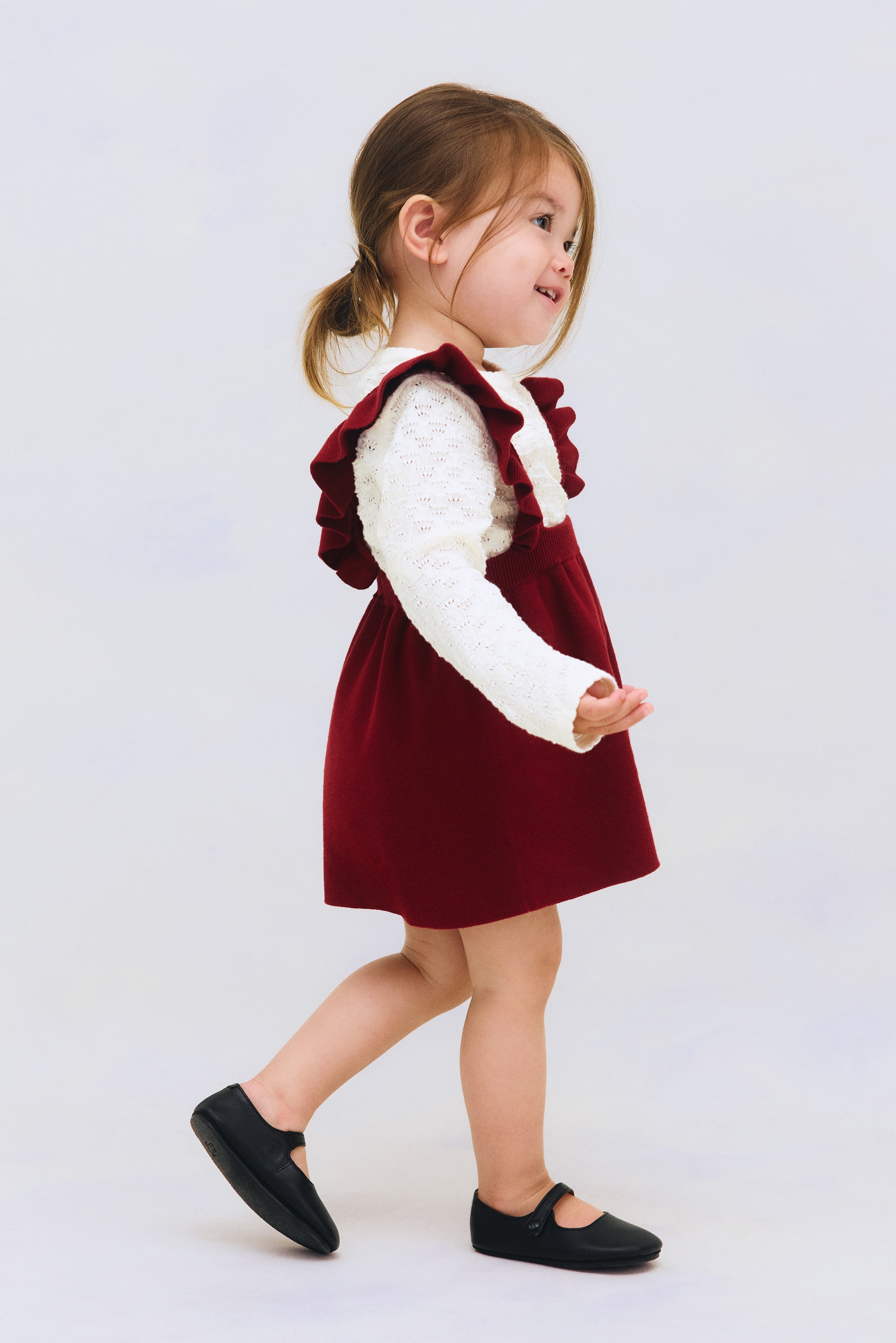 H & M - 2-piece cotton-knit top and skirt set - レッド H & M - 2-piece cotton-knit top and skirt set - レッド