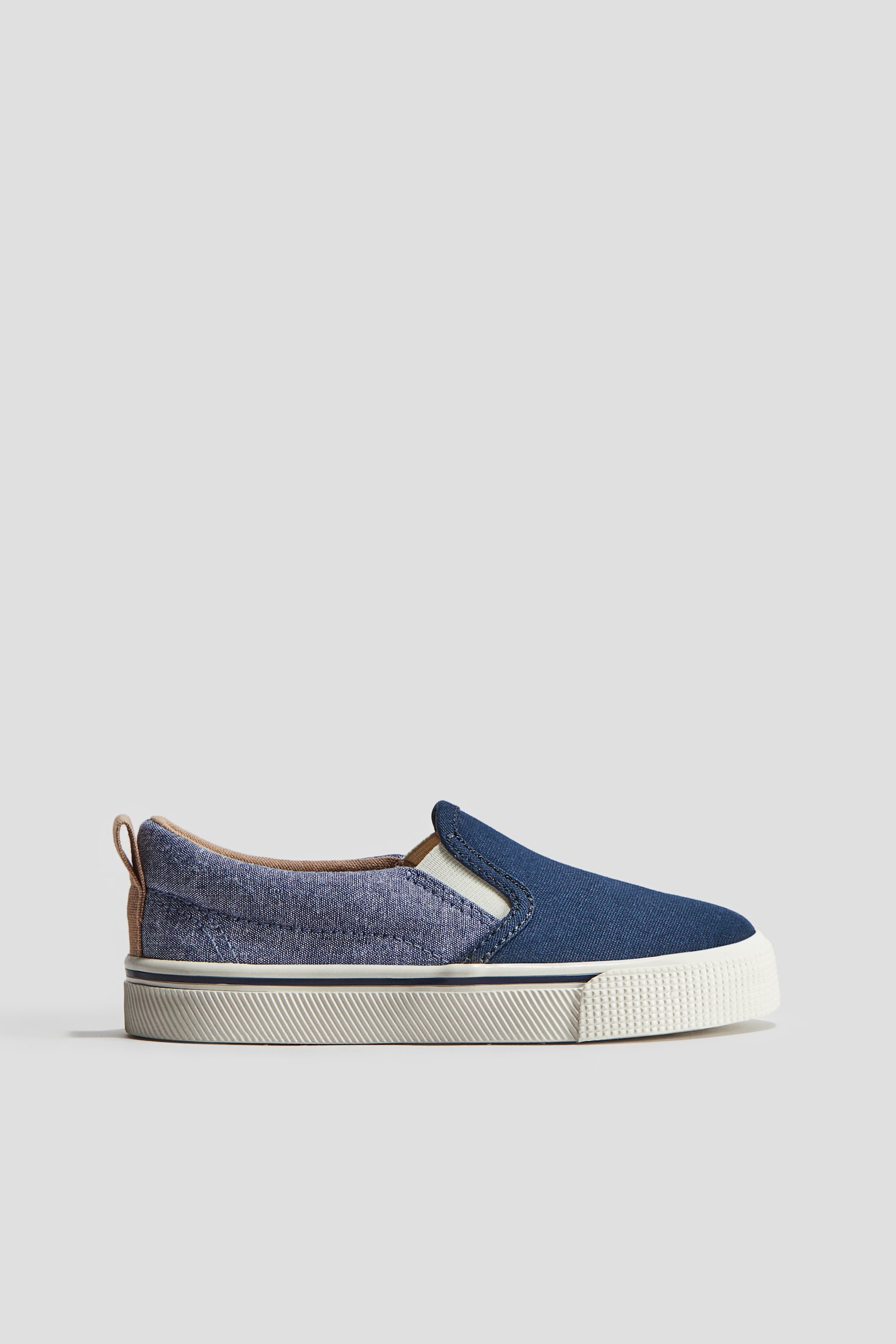 Cotton Canvas Slip On Sneakers - Navy blue - 4