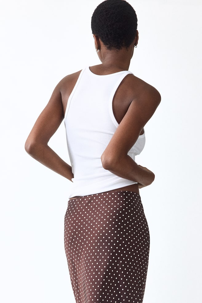 Midi Skirt - Dark brown/polka dot/Olive green/Burnt orange/Light beige/patterned/Black/White/floral/Pink/White/Light beige - 4