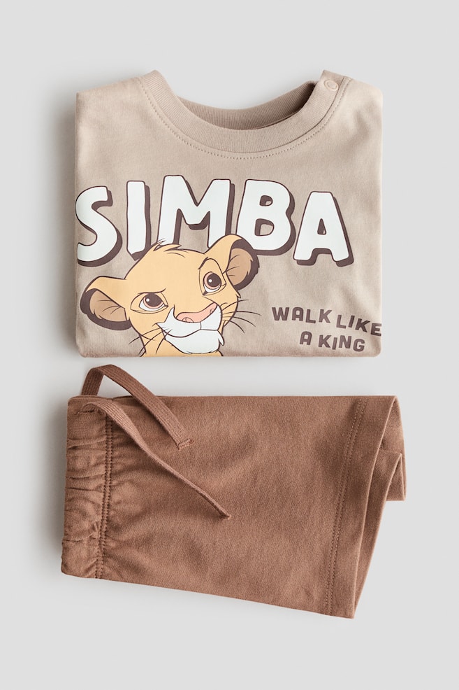 2-Piece Printed Set - Beige/The Lion King/Light gray/Mickey Mouse/Mint green/The Lion King/White/Mickey Mouse/Beige/Mickey Mouse/White/Mickey Mouse - 3
