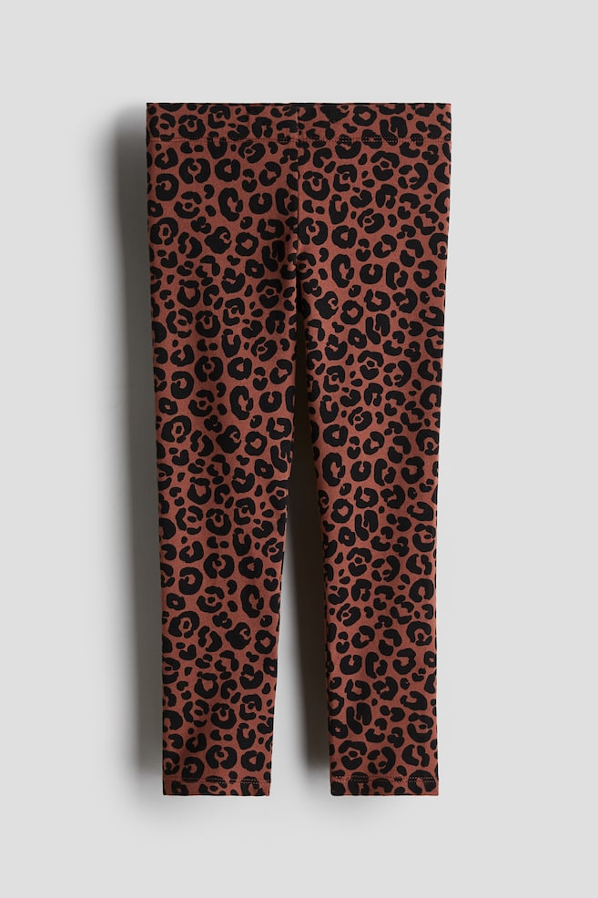 Leggings - Brown/leopard print/Black/Black/hearts/Black/unicorns/Light pink/deer/Blue/Black/hearts/Red/plaid/Red/checked - 1