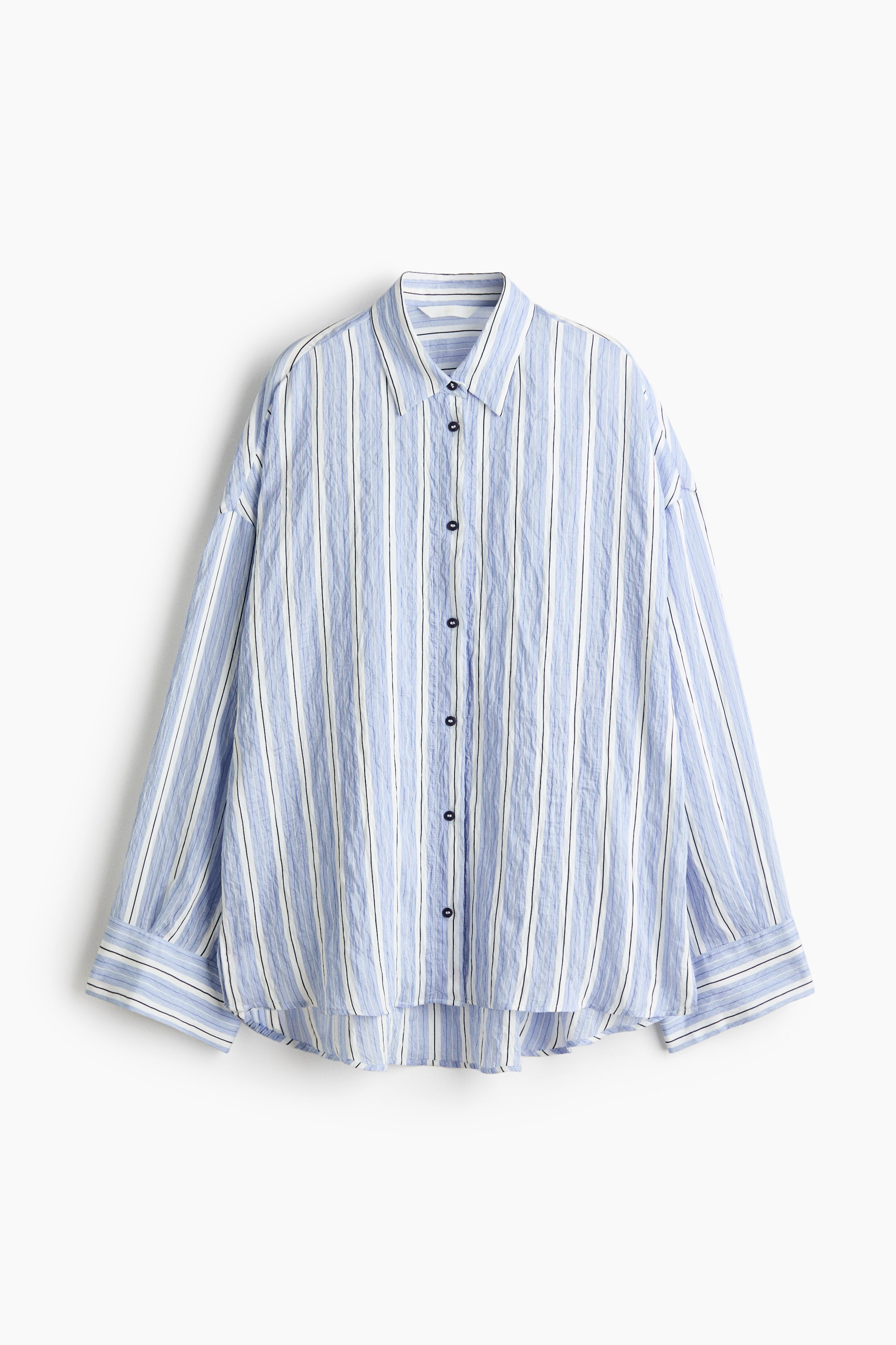 Büyük resmi görüntüle: Krep Gömlek - Light blue/Striped - KADIN | H&M TR 1