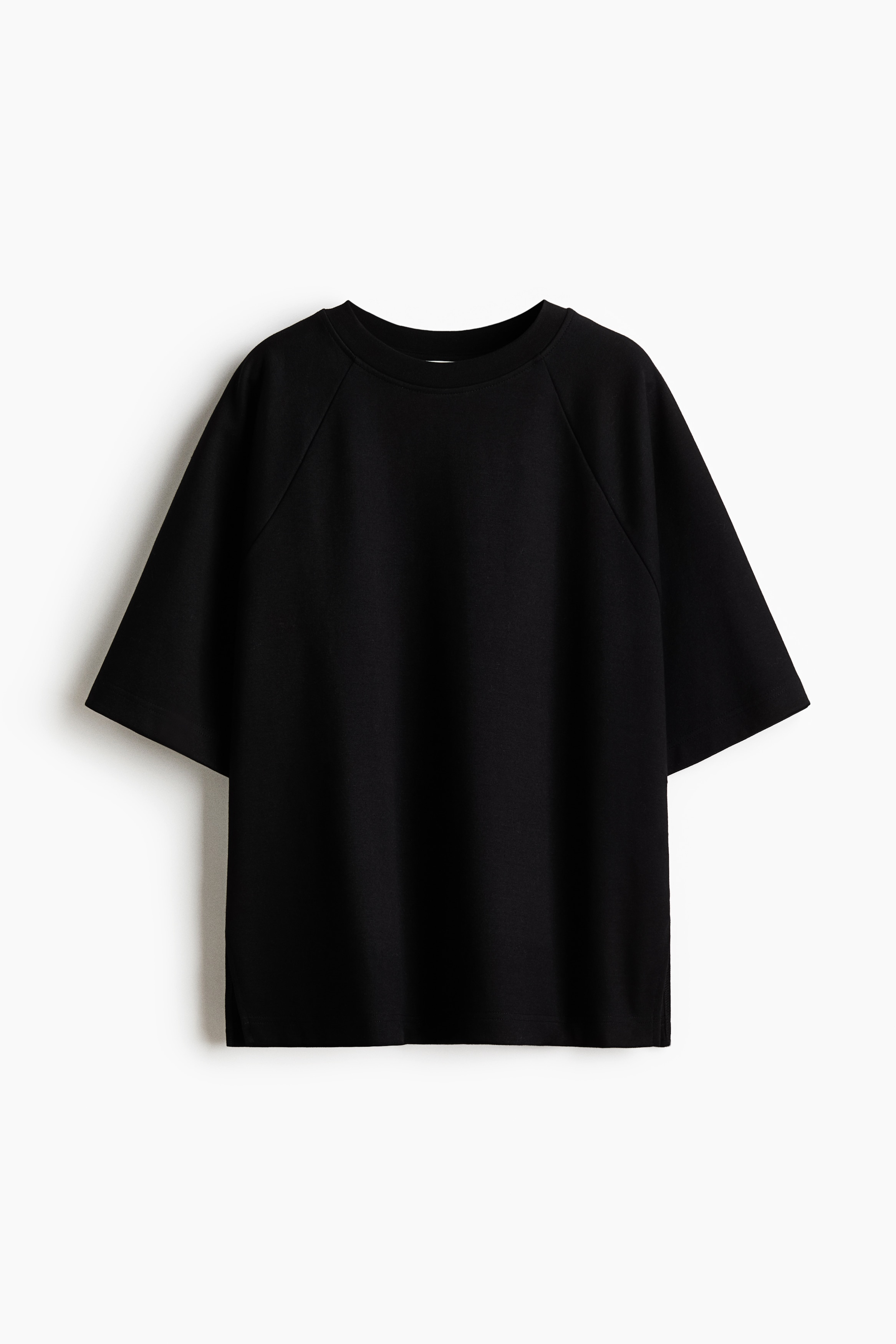 T-shirt oversize en interlock - Noir/Marron foncé