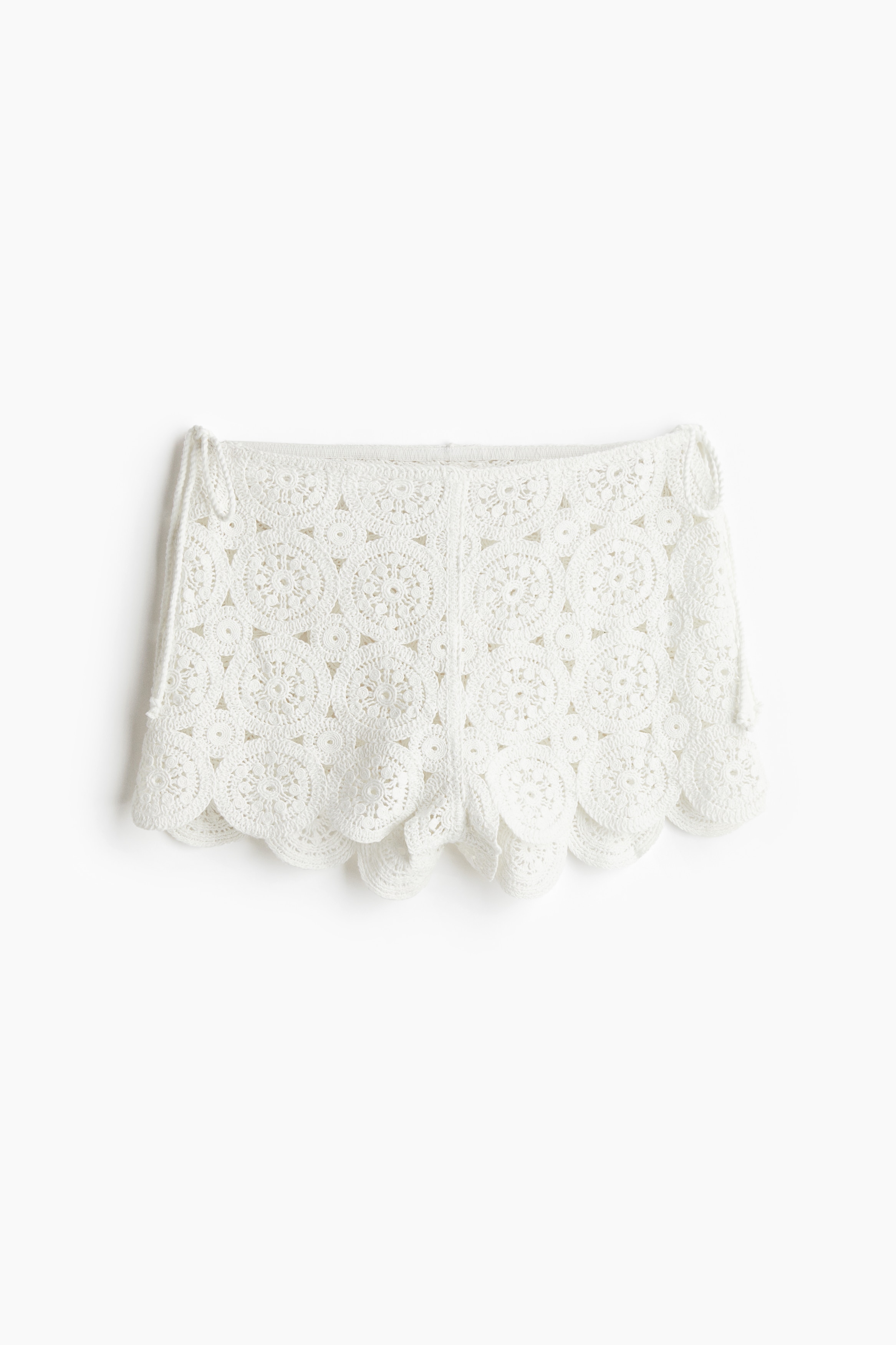 Signore - Bianco Shorts da spiaggia effetto uncinetto - Size: L  - H&M