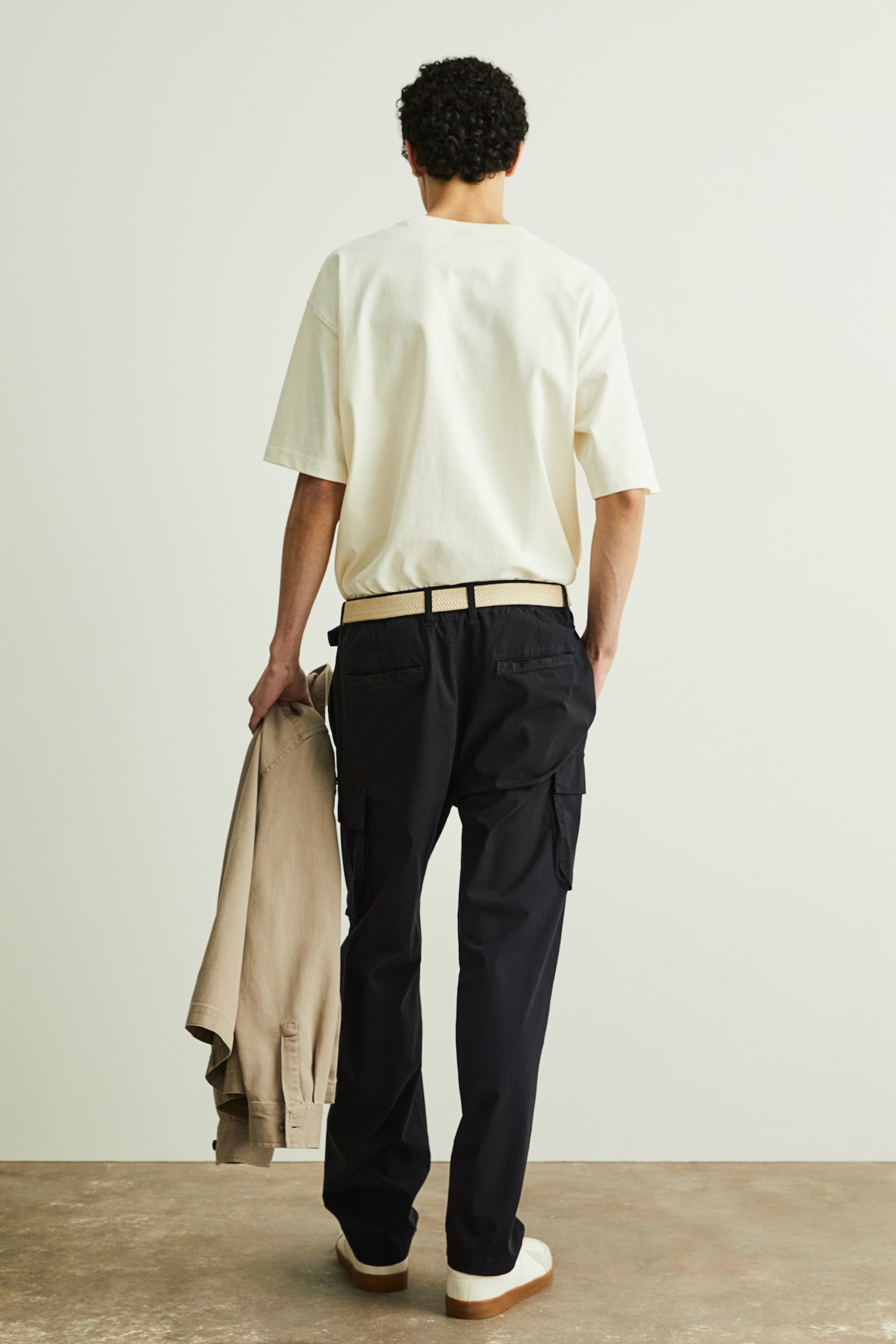 Reglar Fit Cargo Pants - Black/Khaki green/Cream - 7