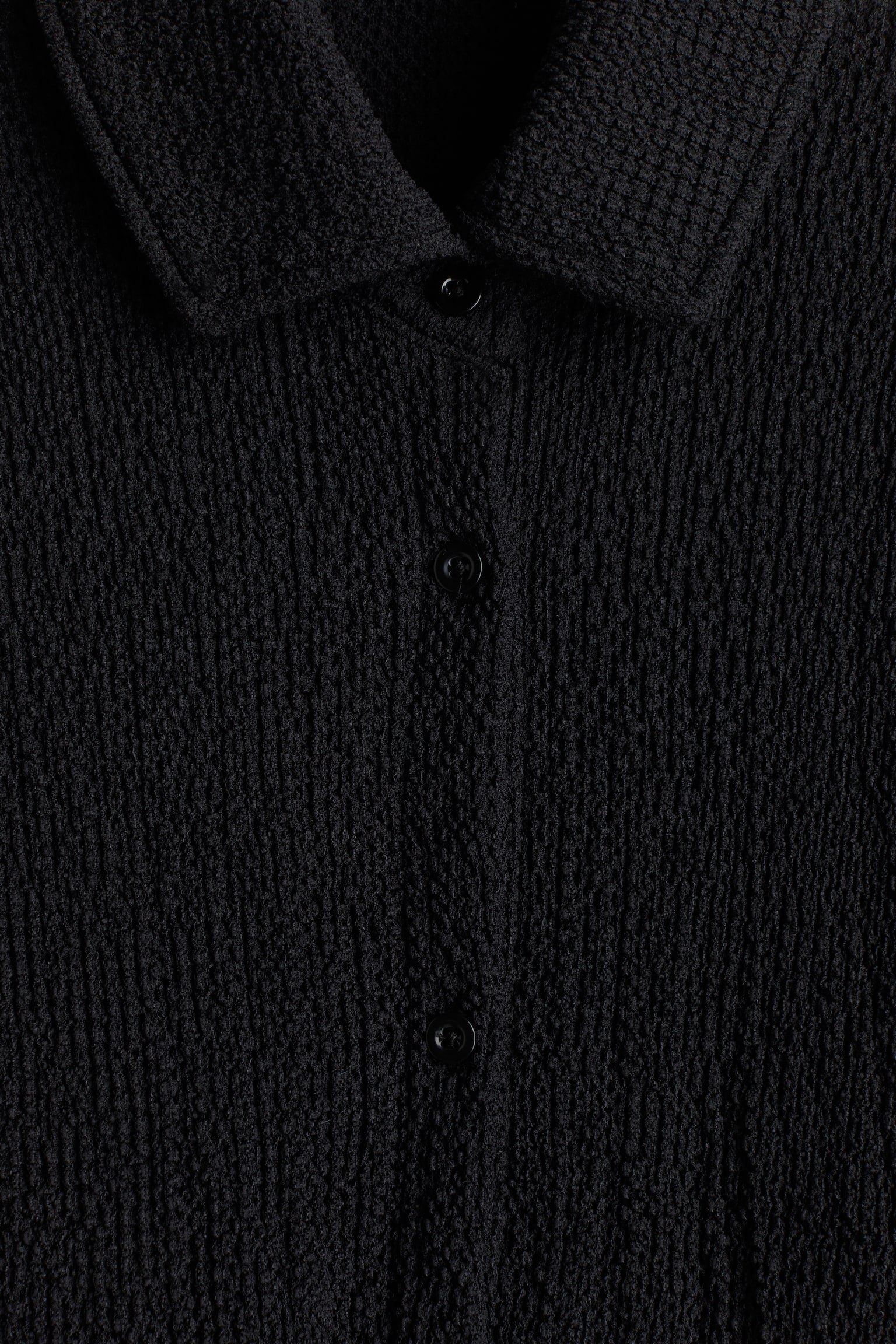 Textured shirt - Black/Cream - 3