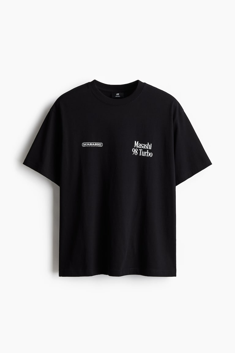 ルーズフィット プリントTシャツ - ブラック／Masashi - Men | H&M JP