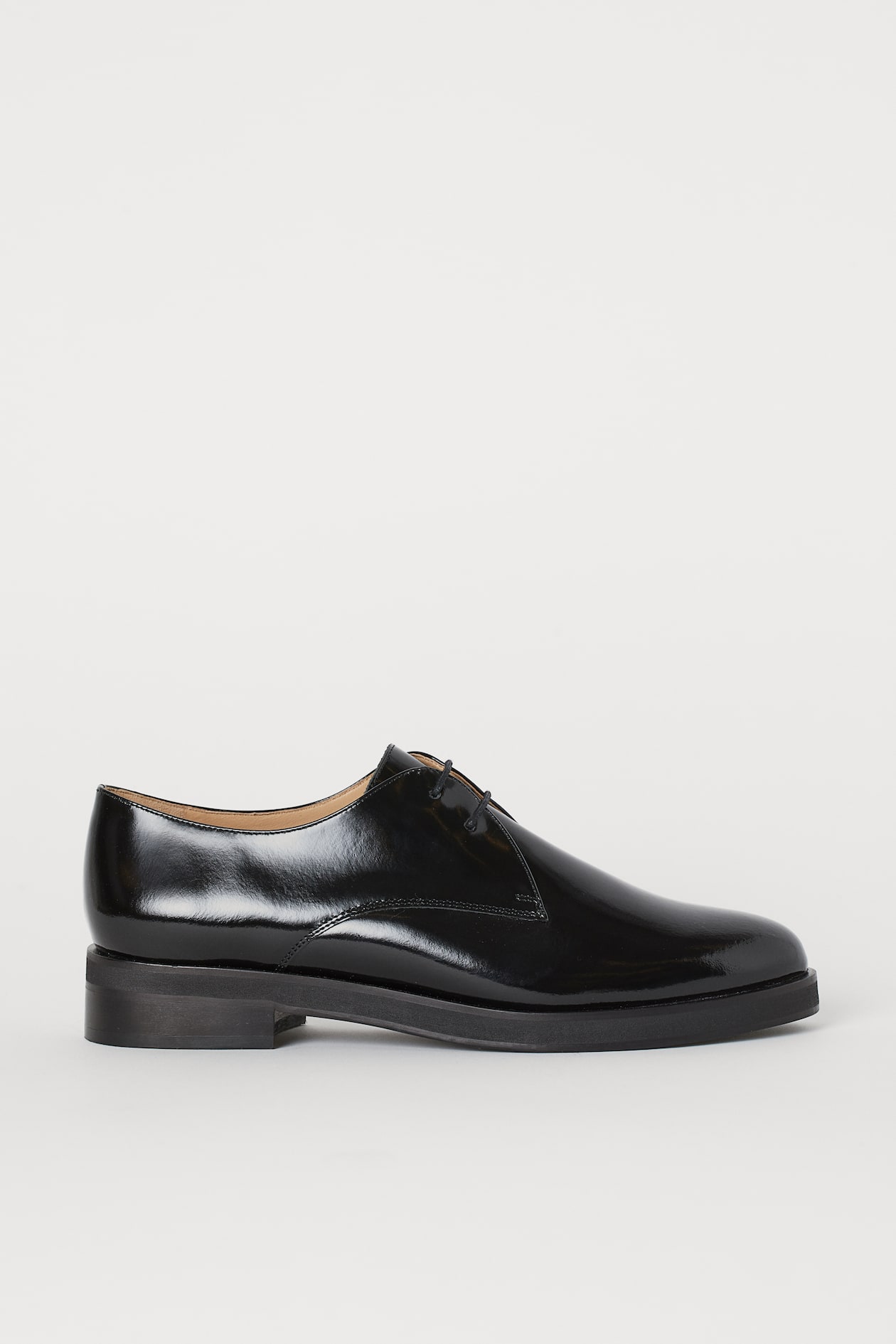 Patent leather Derby shoes - Low heel - Black - Ladies | H&M GB