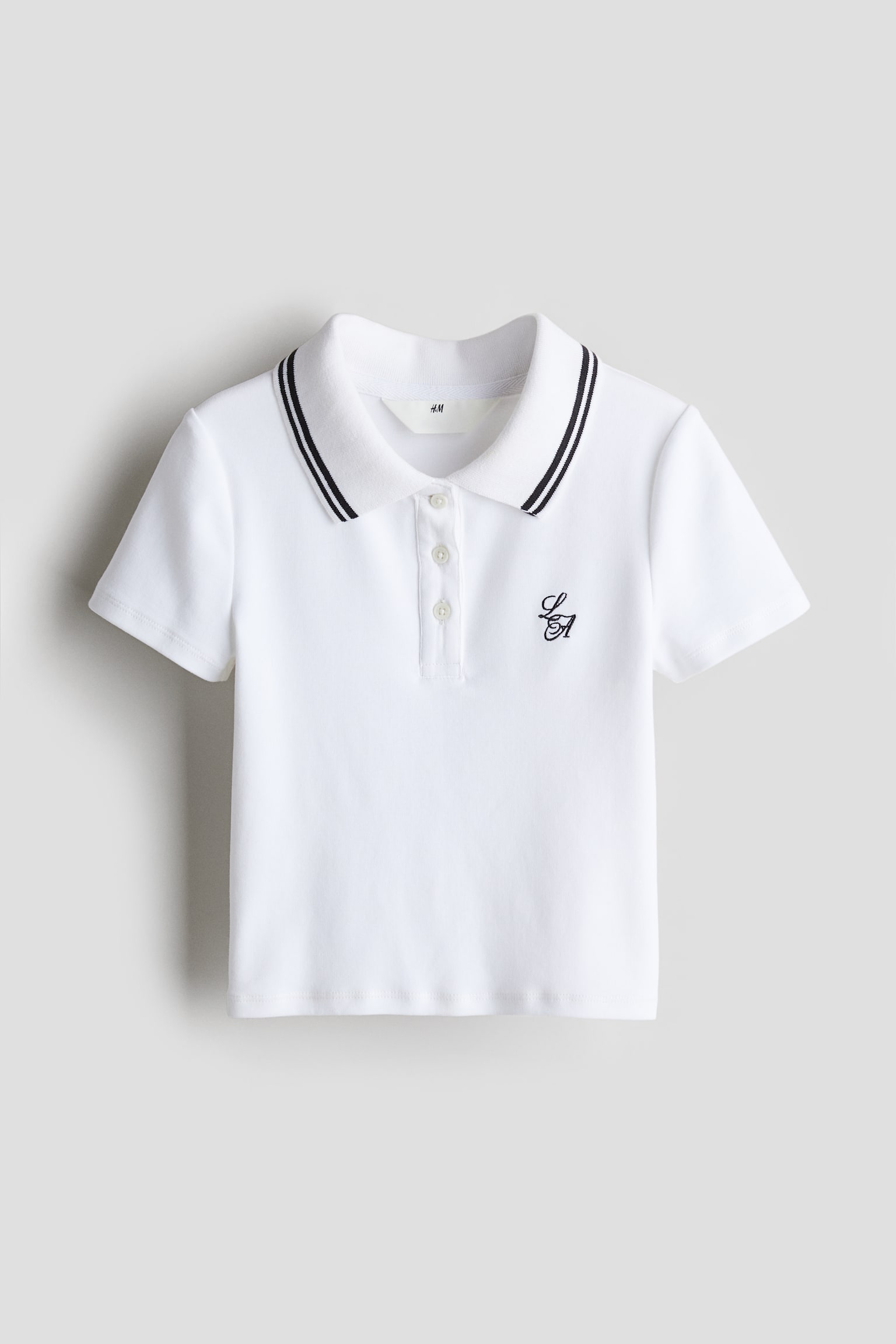 Embroidered polo shirt - White - 1