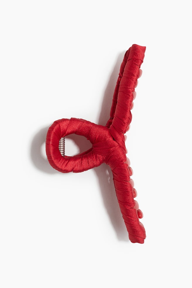 Satin-Covered Hair Claw - Red - 1
