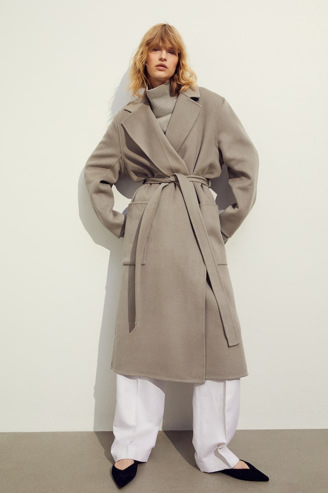 Manteau en laine - Grège - 1