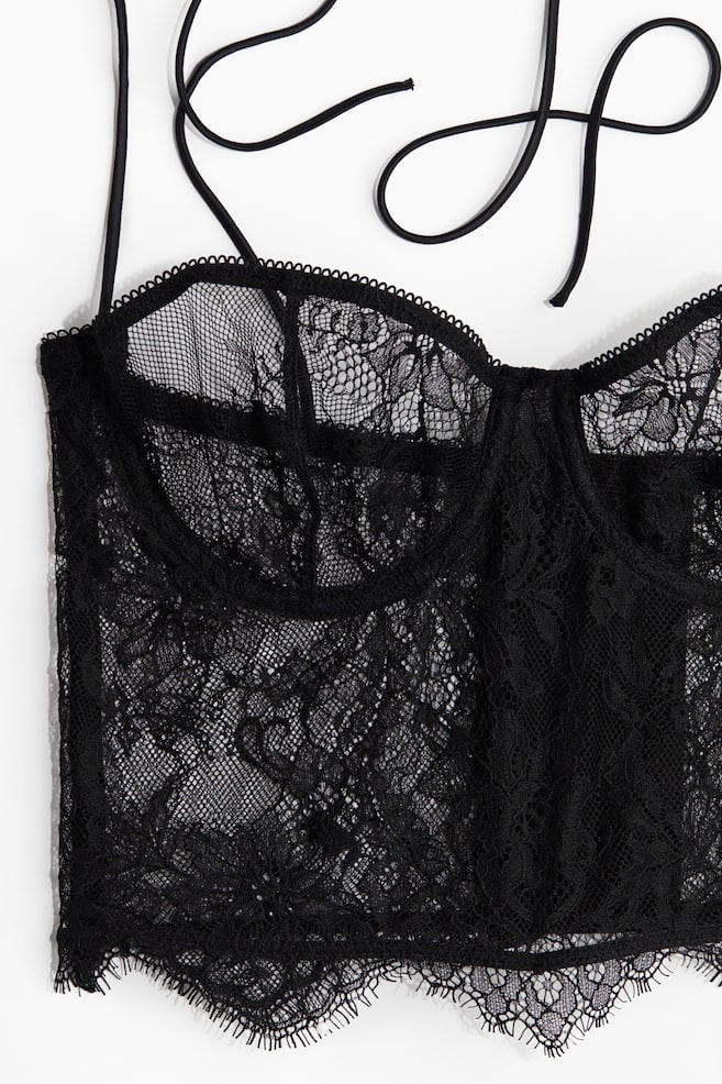 Kanten bustier - Zwart - 4