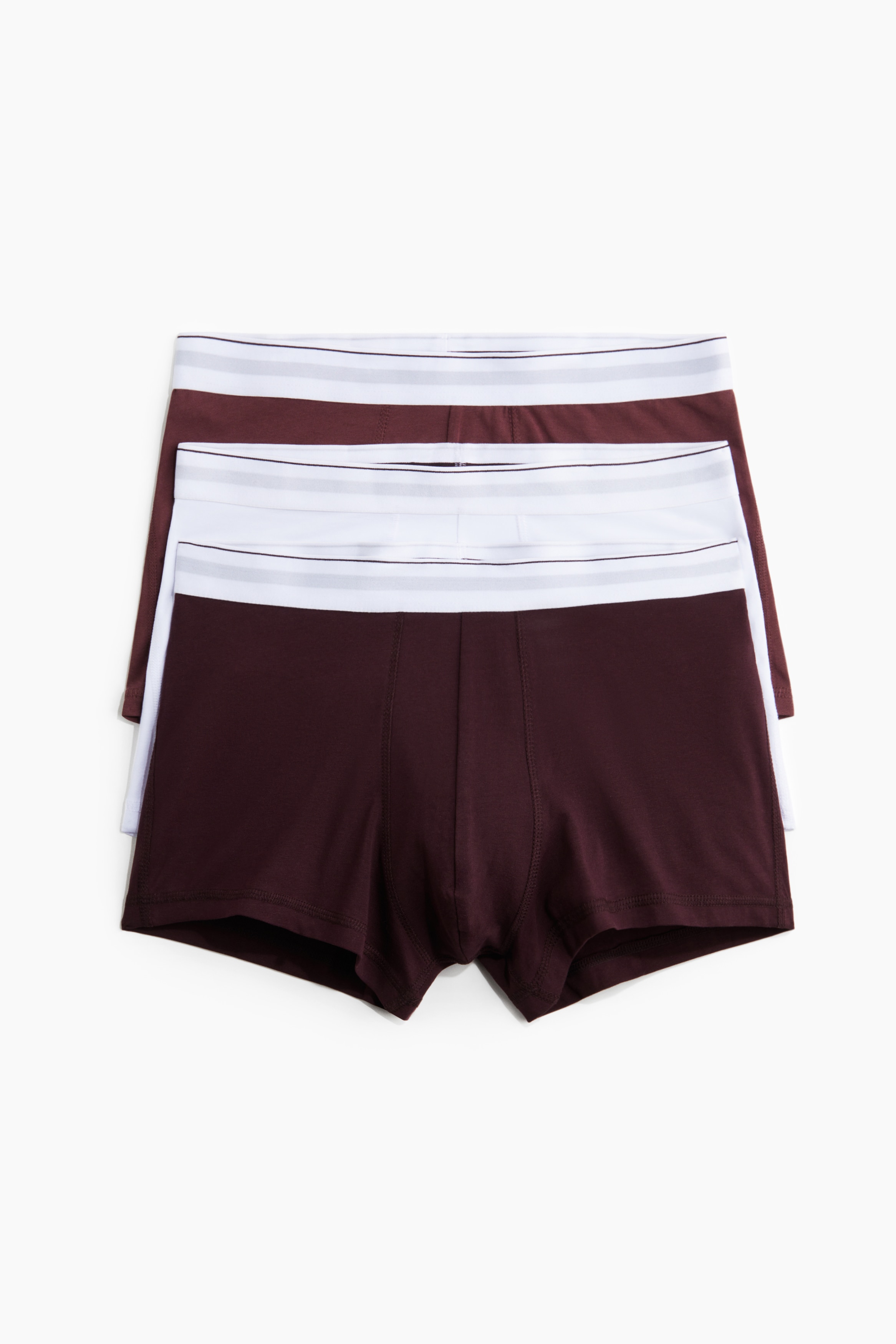 Krótkie bokserki Lycra® 3-pak - Burgundowy/Biały/Beżowy/Szary melanż/Khaki