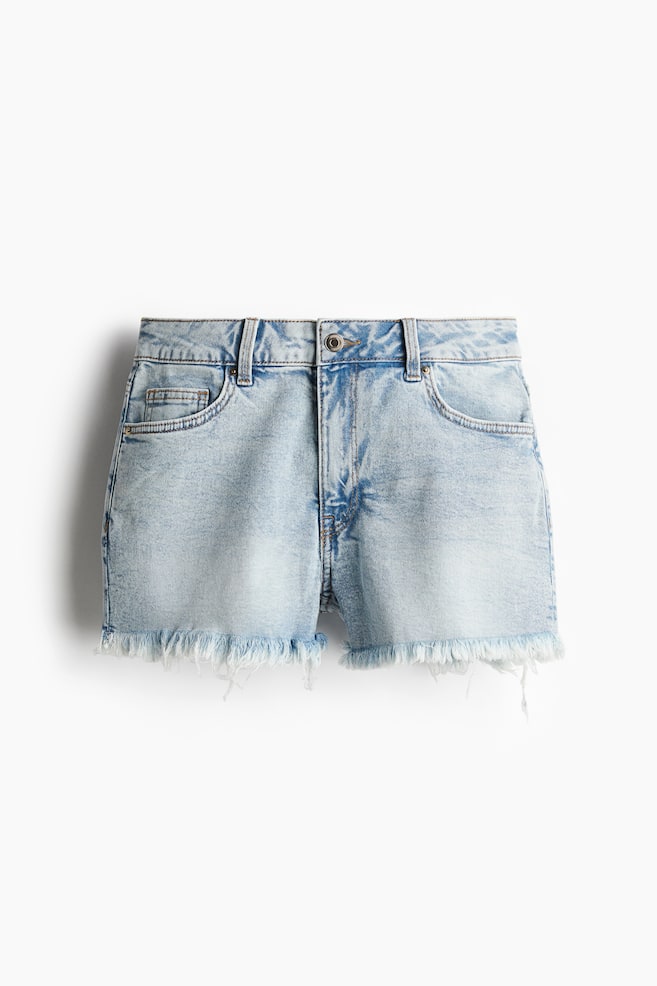High Denim Shorts - Light denim blue/Dark gray - 1