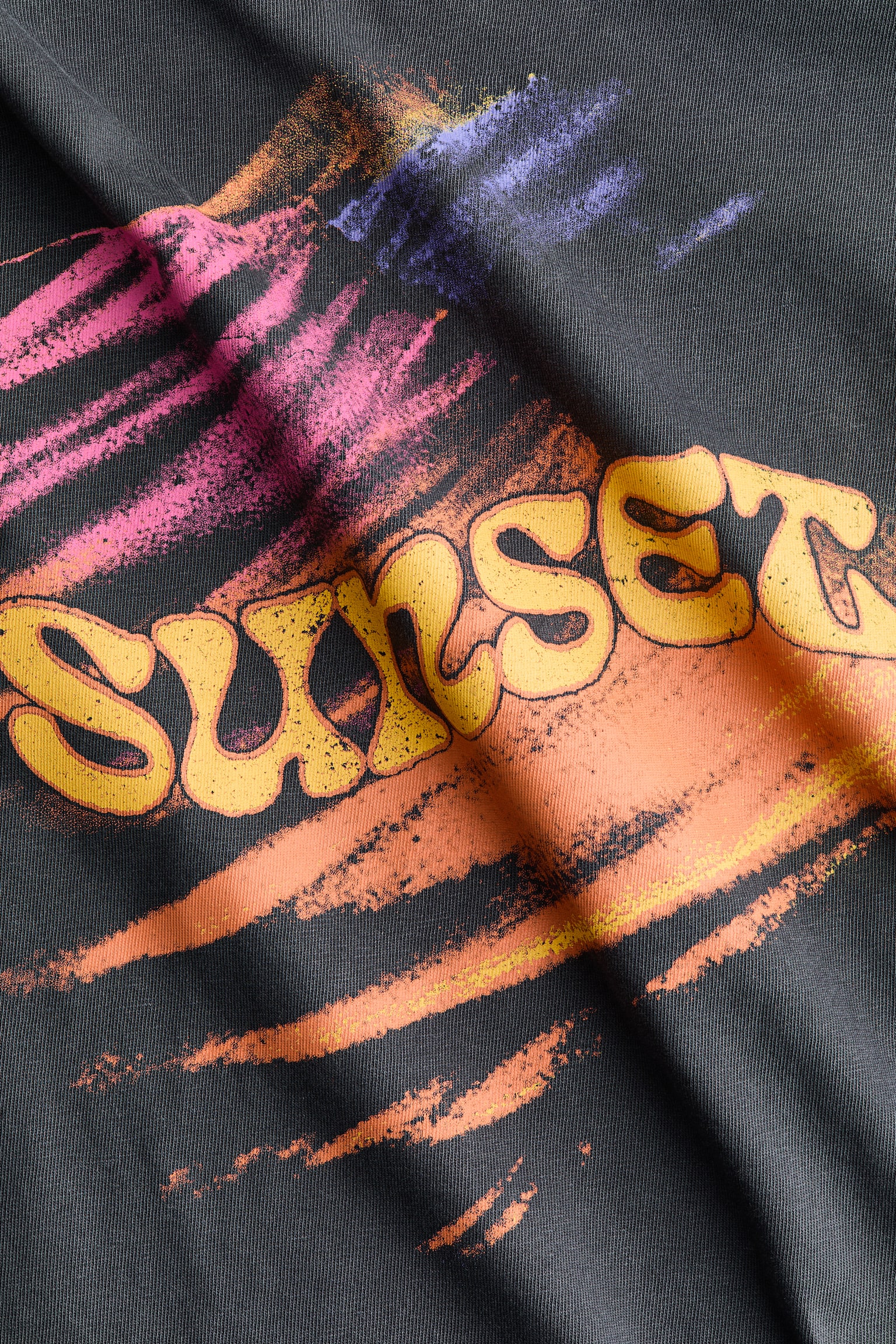 Oversized printed T-shirt - Dark grey/Sunset/Orange/Sunset Bohemian - 5