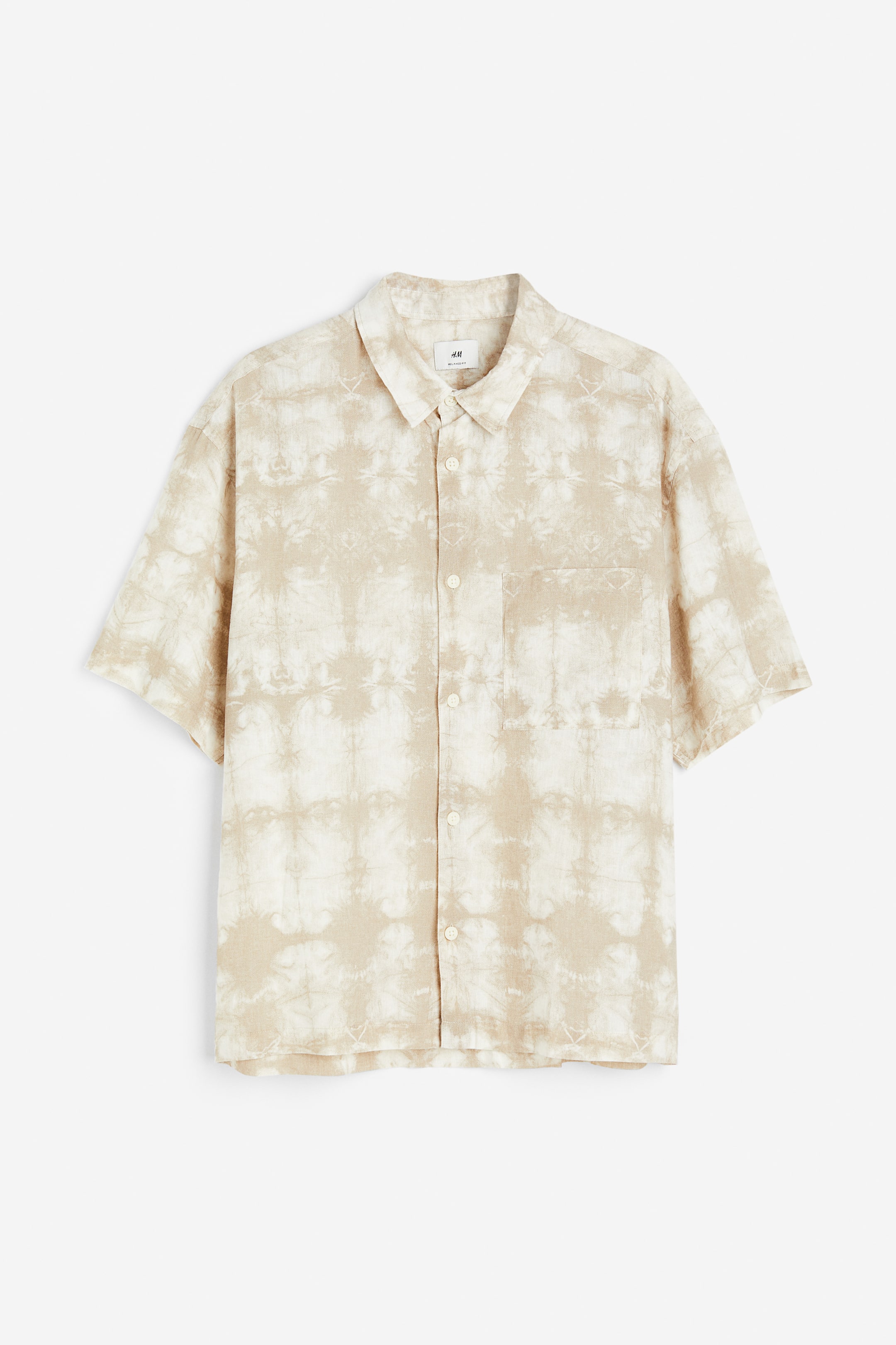 Relaxed Fit Short-sleeved Linen-blend Shirt