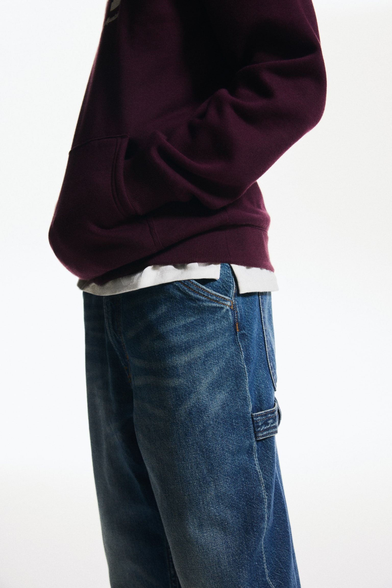 Loose Fit Carpenter Jeans - Dark denim blue/Light denim blue/Beige/Denim black - 3