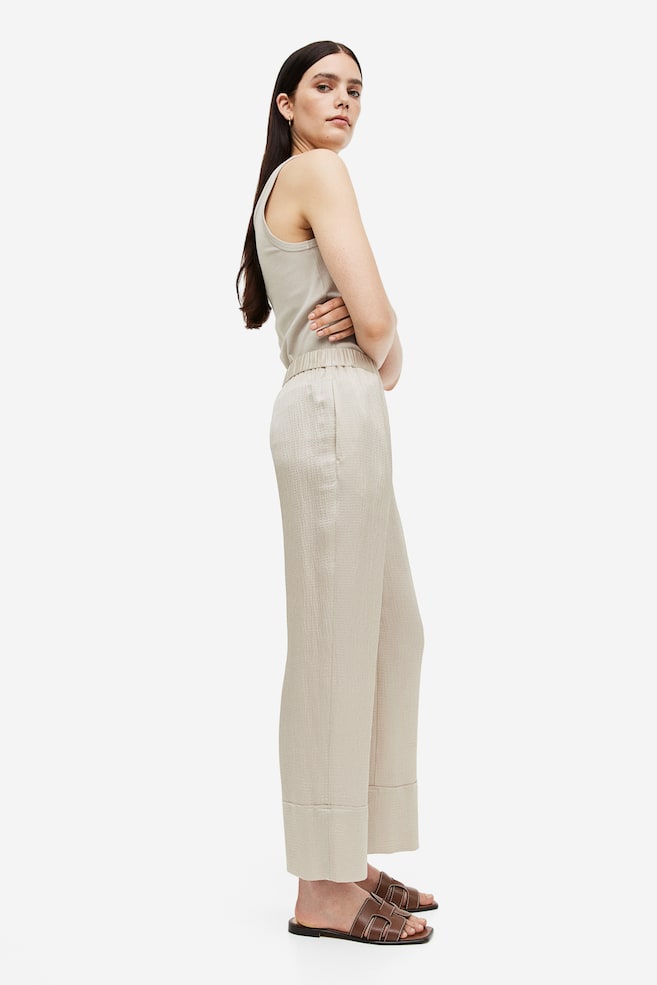 Silk-blend trousers - Light beige/Black - 6