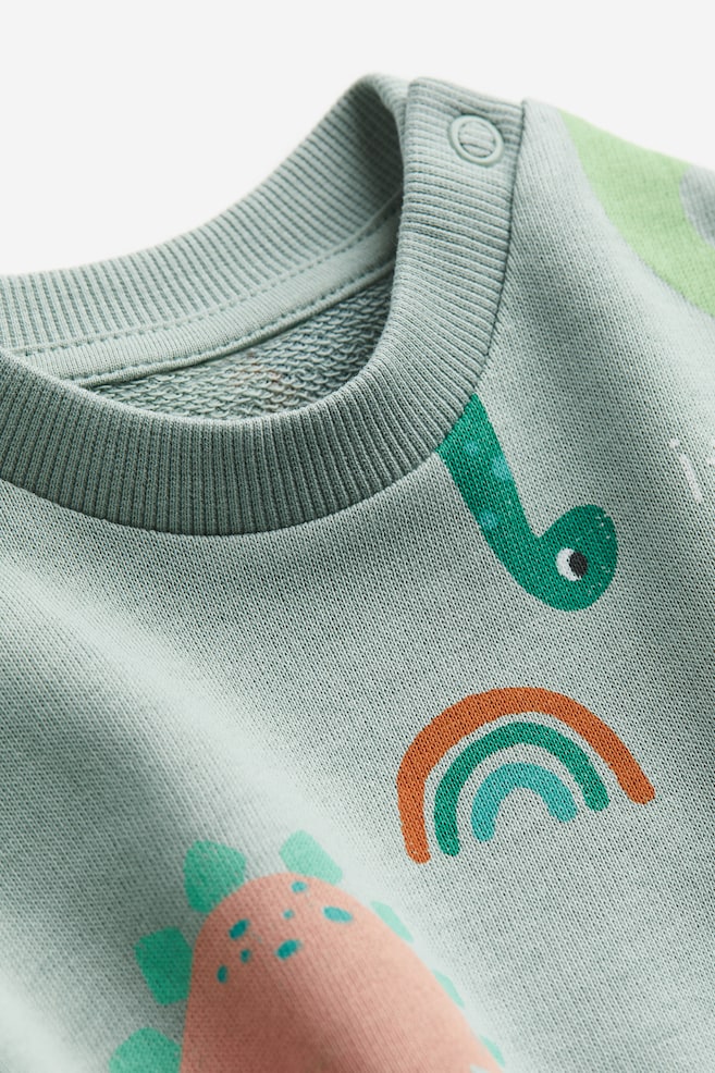 2-piece sweatshirt set - Light green/Dinosaurs/Light beige/Dinosaurs/White/Flowers/Dark grey/NYC/dc - 2