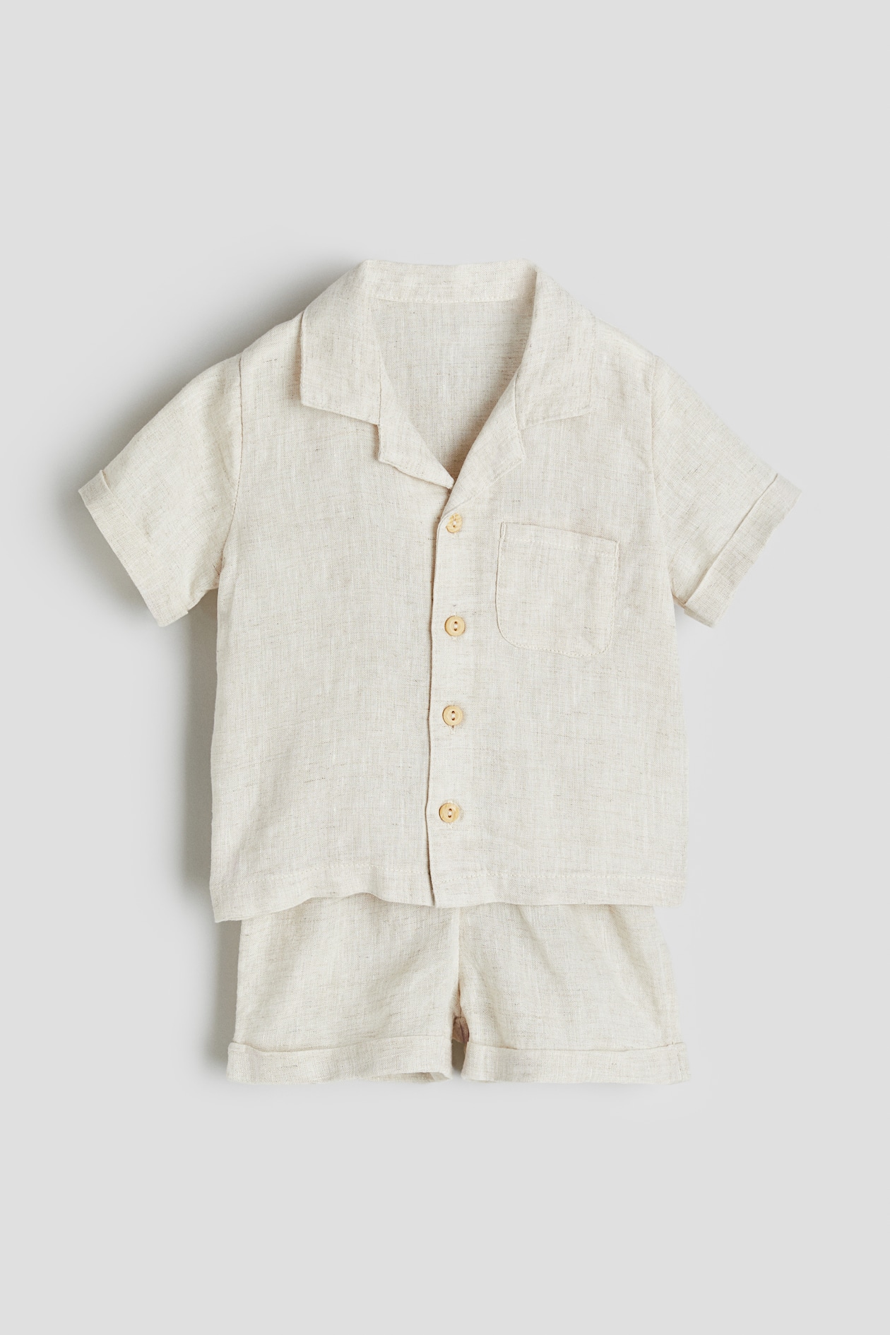 2-piece Linen Set - Light beige - Kids | H&M US