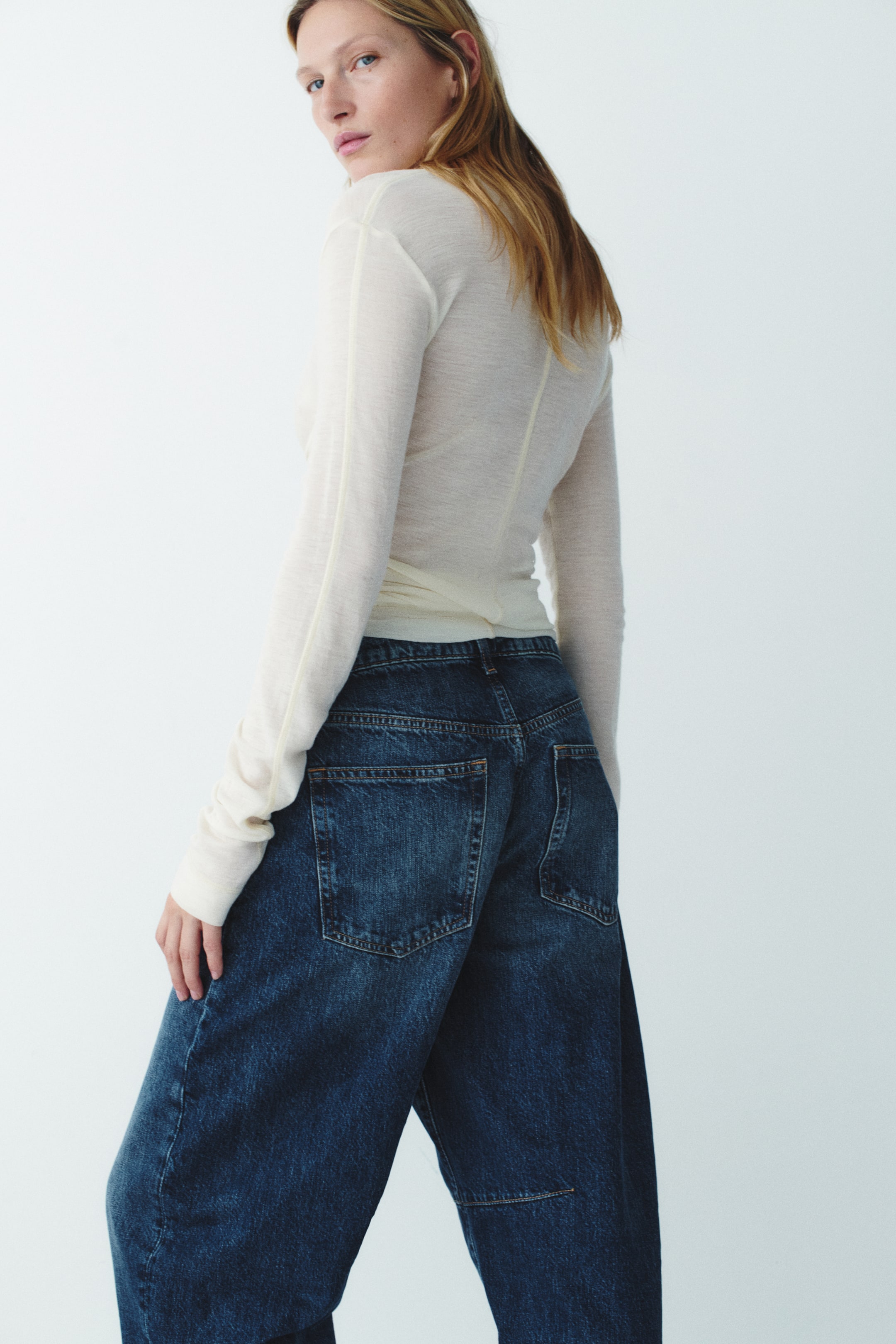 Barrel-Leg Regular-Waist Jeans