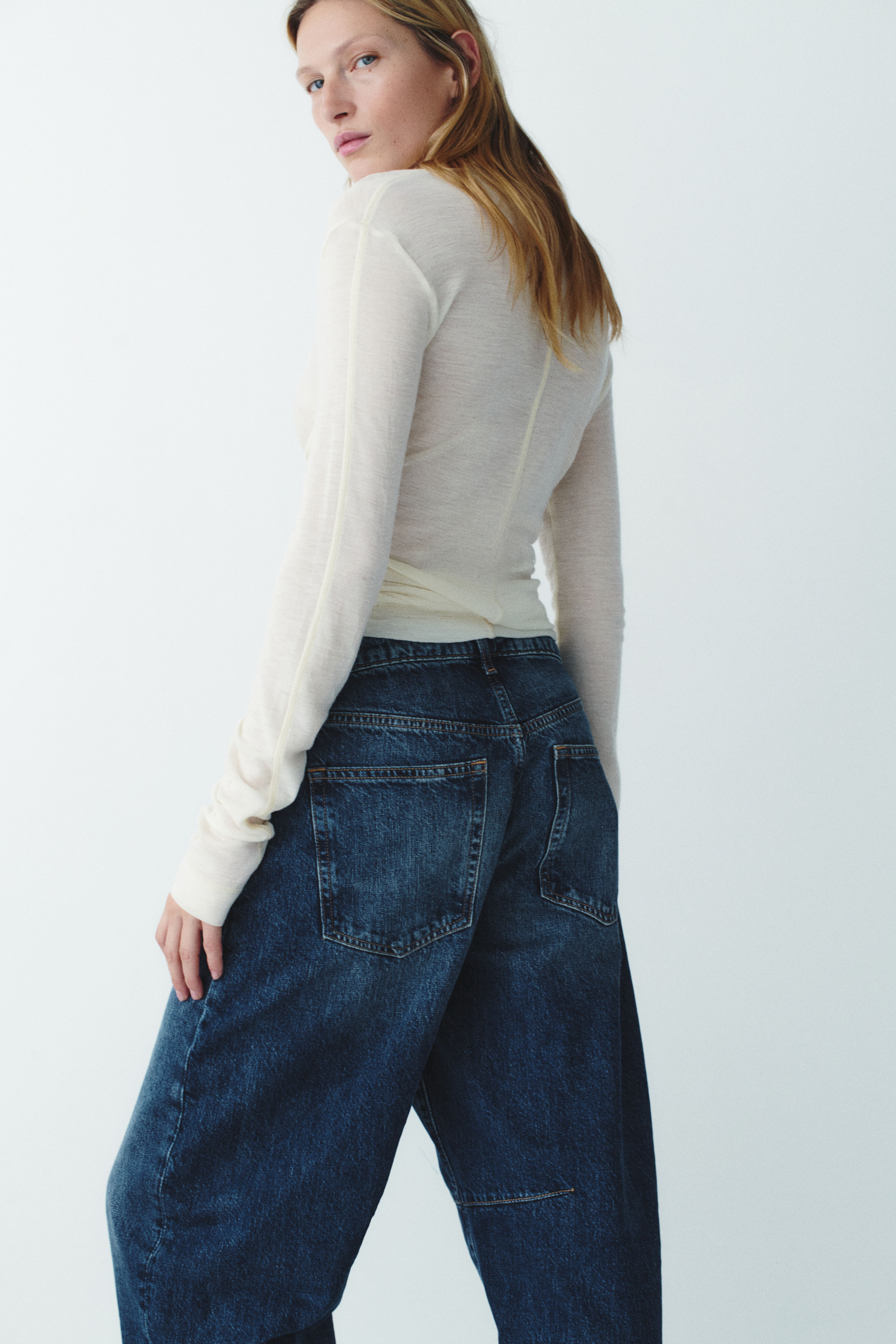 Barrel-Leg Regular-Waist Jeans