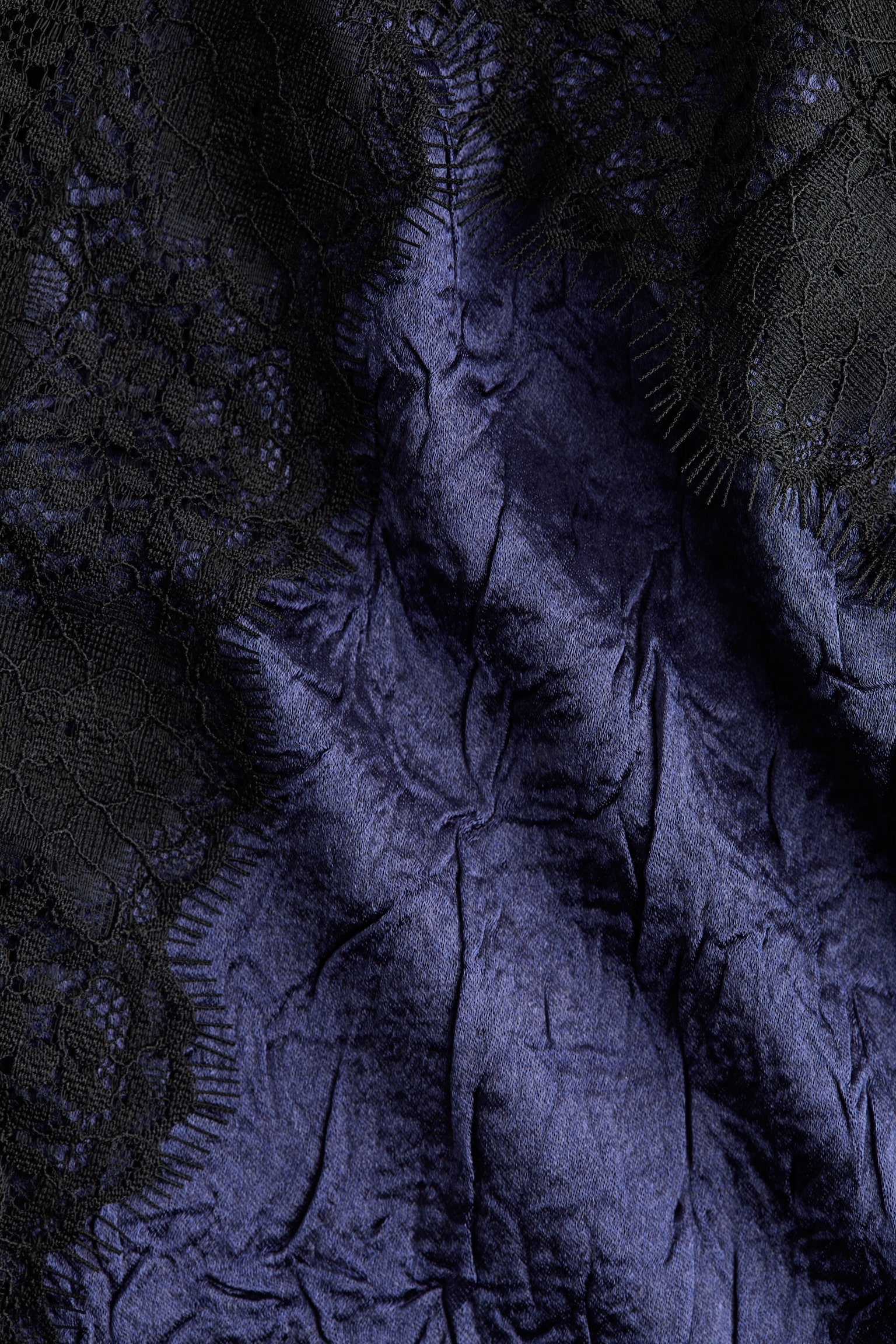 Robe midi avec dentelle - Bleu/noir - 4