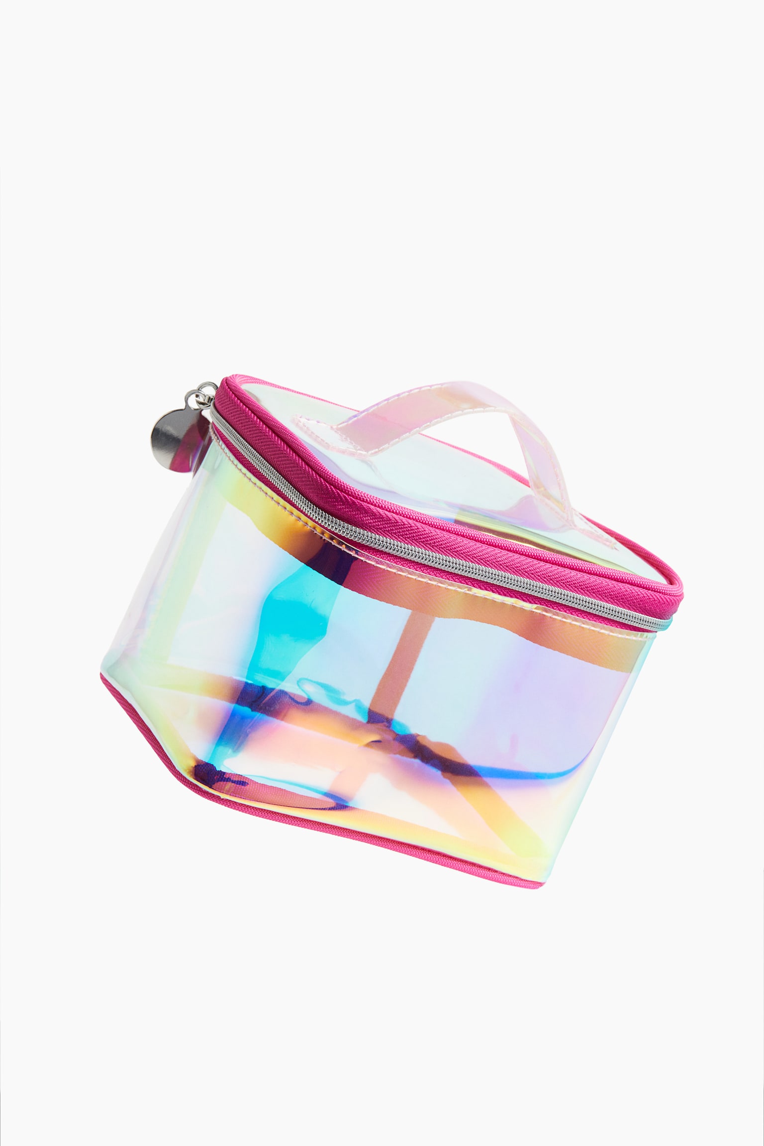 Boxy make-up bag - Pink/Holographic/Black/Hearts/Pink - 2