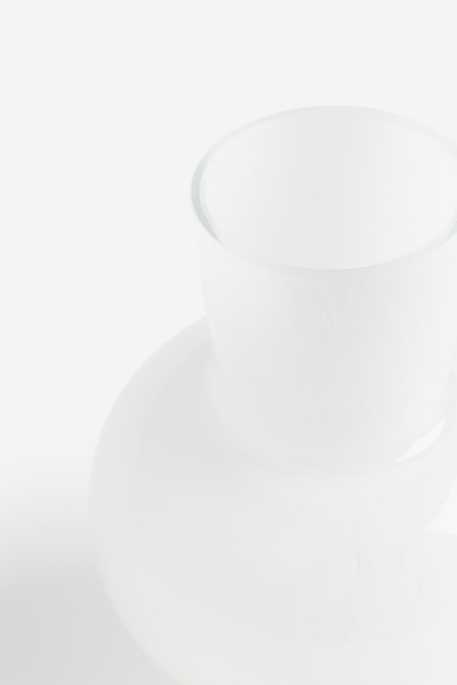 Vase en verre brillant - Blanc/Beige - 2