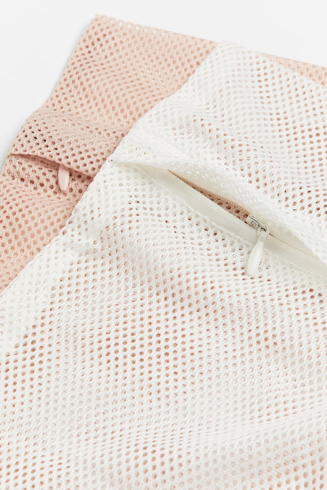 2-pack mesh laundry bags - Powder pink/Cream/Black/White - 3