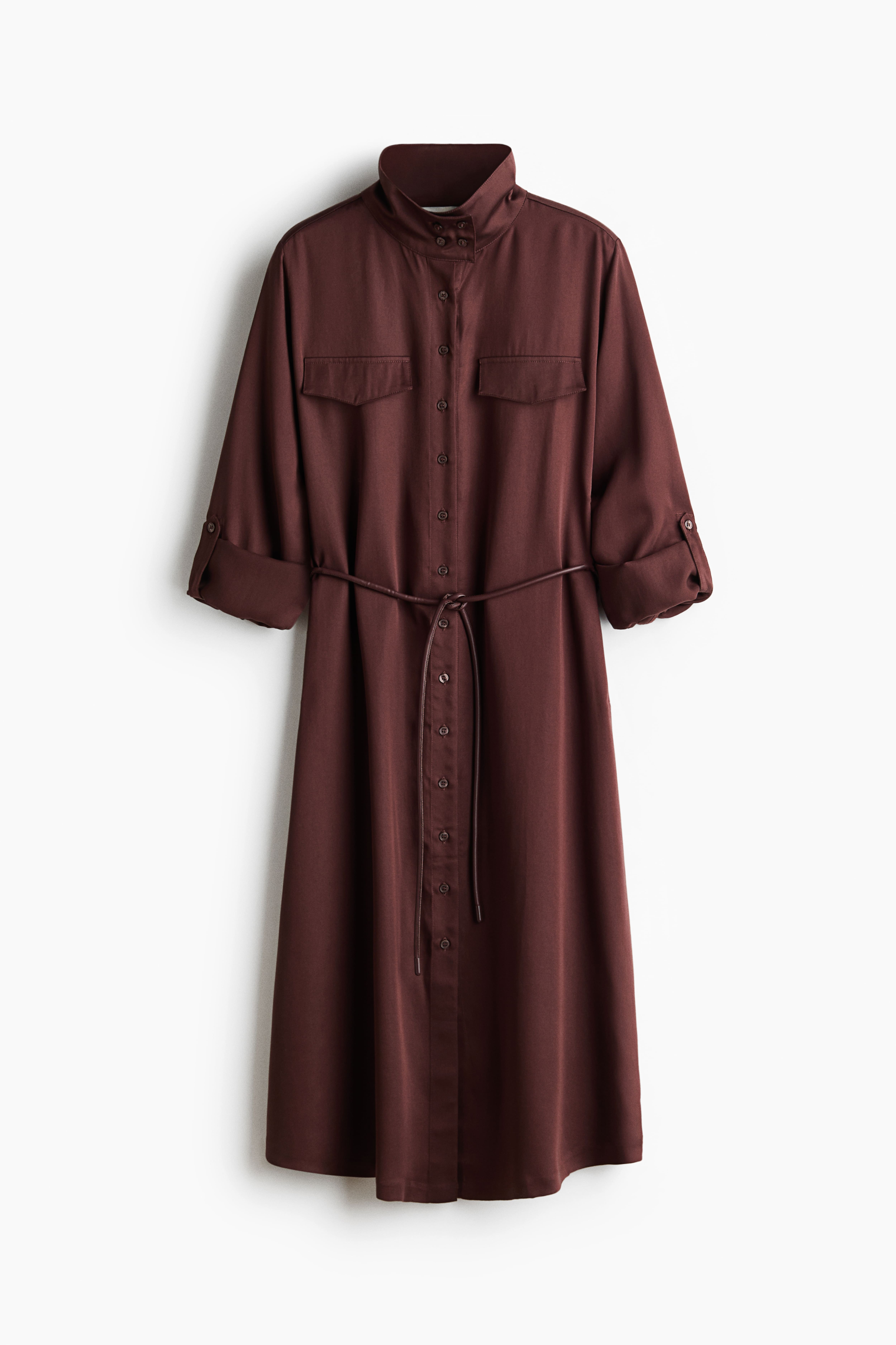 Robe chemisier avec col cheminée