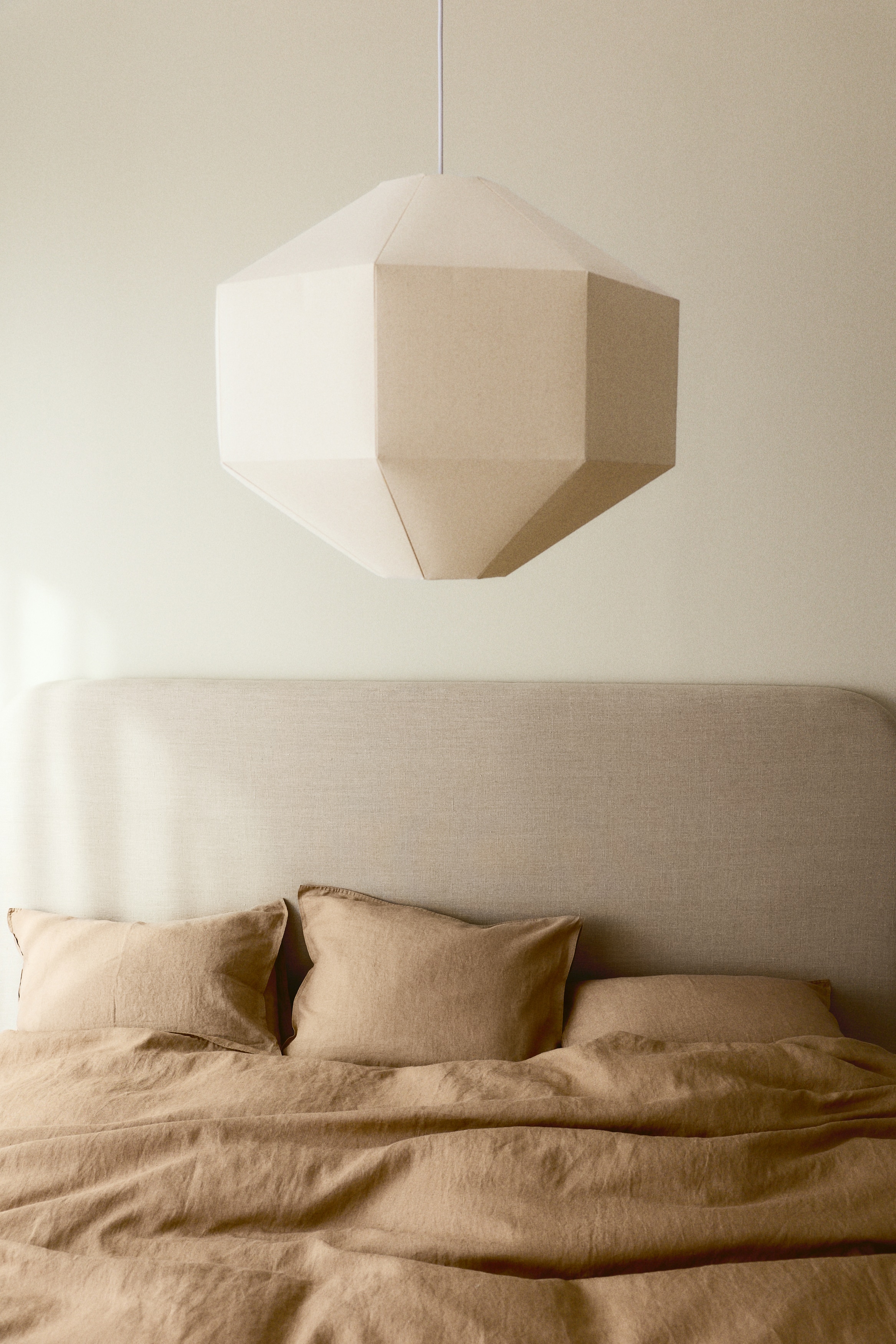 Lampe suspendue hexagonale - Beige clair
