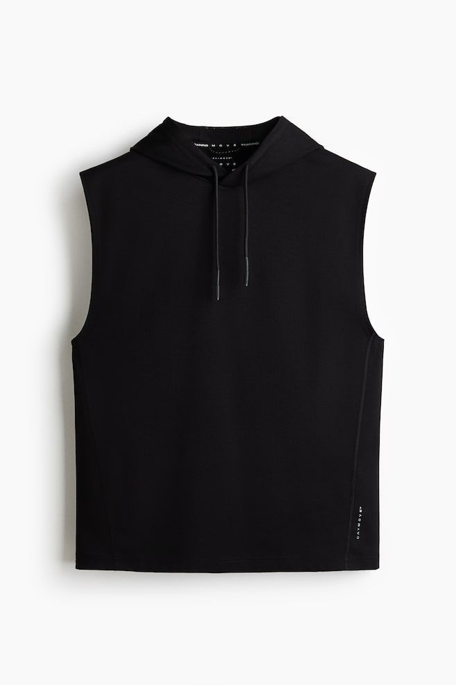 Regular-Fit Sleeveless Sports Hoodie with DryMove™ - Black/Gray melange - 1