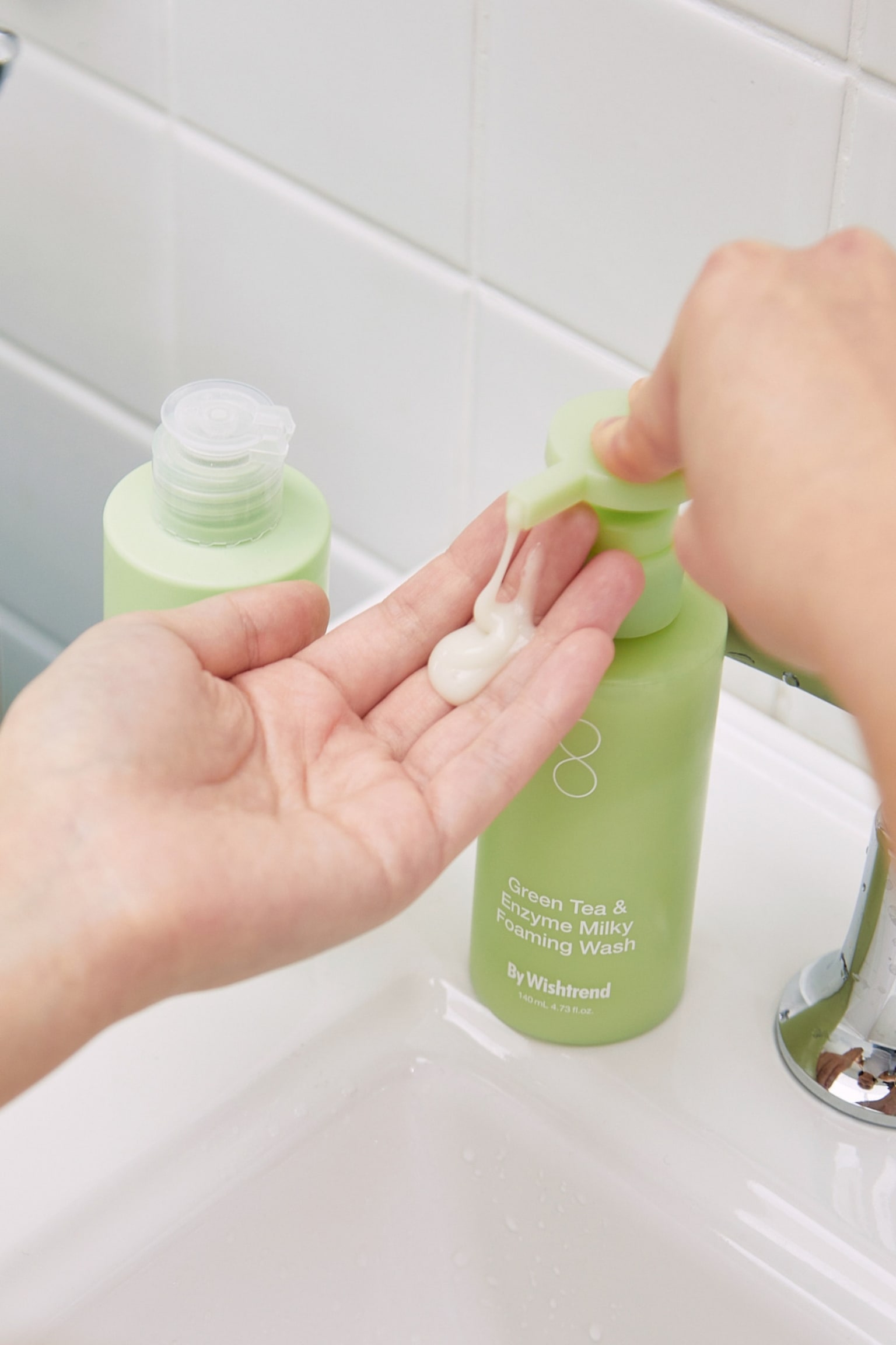 Green Tea & Enzyme Milky Foaming Wash - No Color - 3