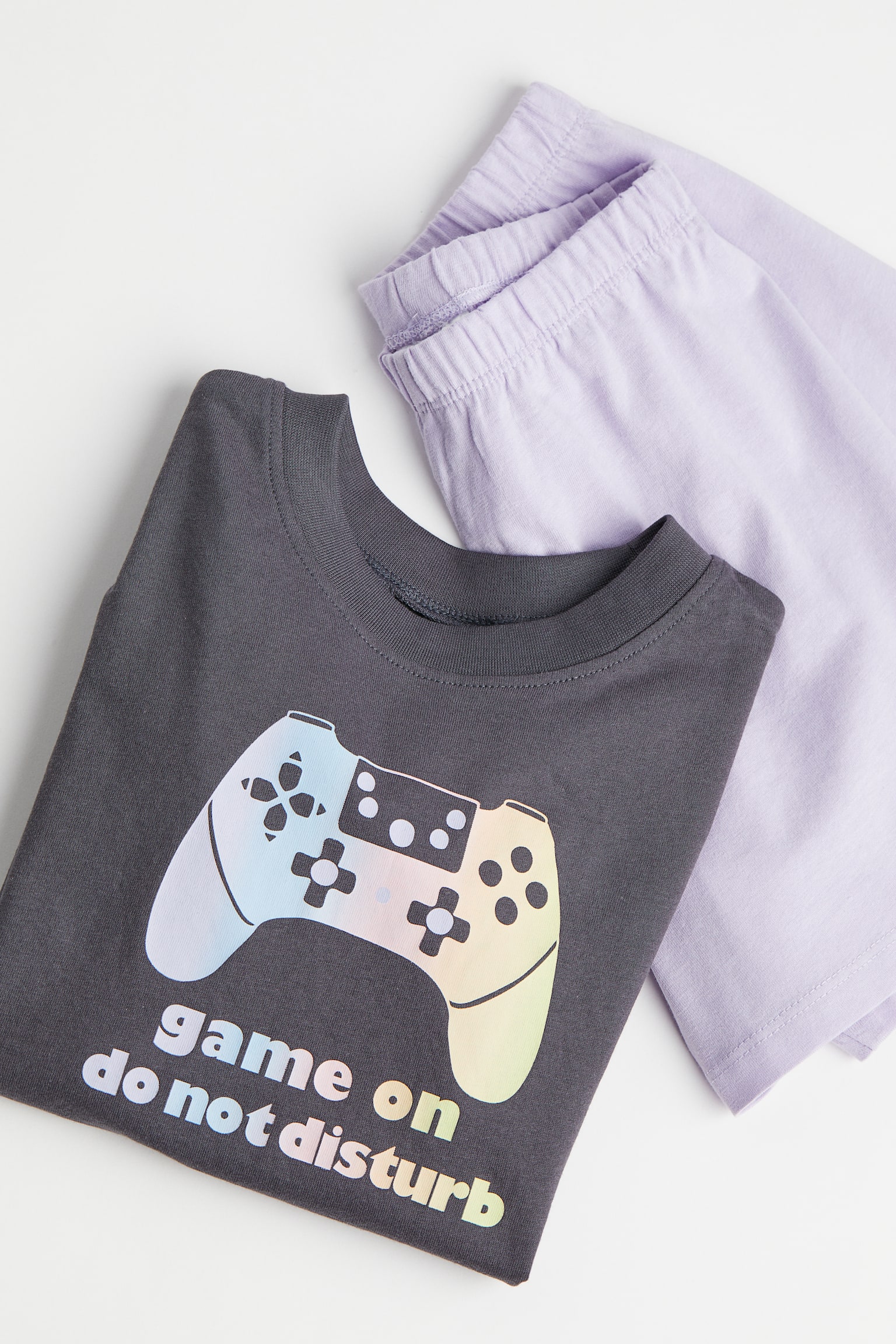 Printed jersey pyjamas - Dark grey/Game On - 2