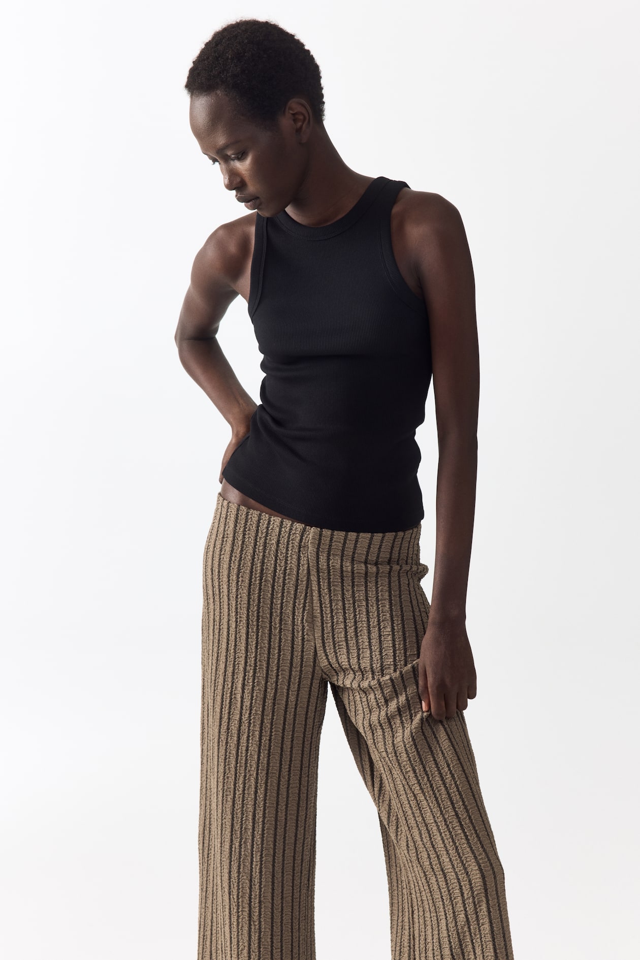 Wide-Leg Crinkled Pants - image 3