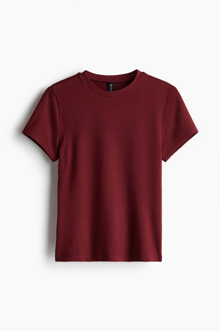 Women's Dusty pink Fitted T-shirt | H&M IN Women's Dusty pink Fitted T-shirt | H&M IN