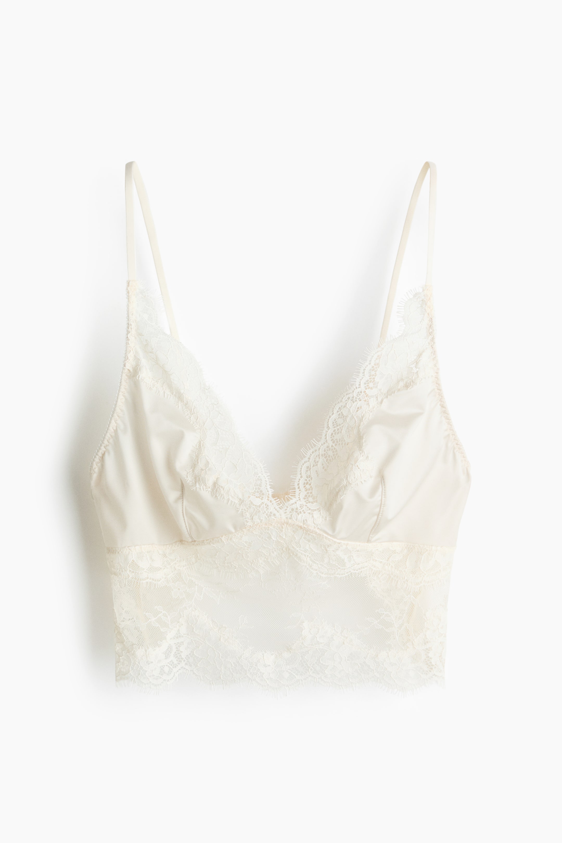 View larger image: Microfibre and lace bralette - White - Ladies | H&M GB 1