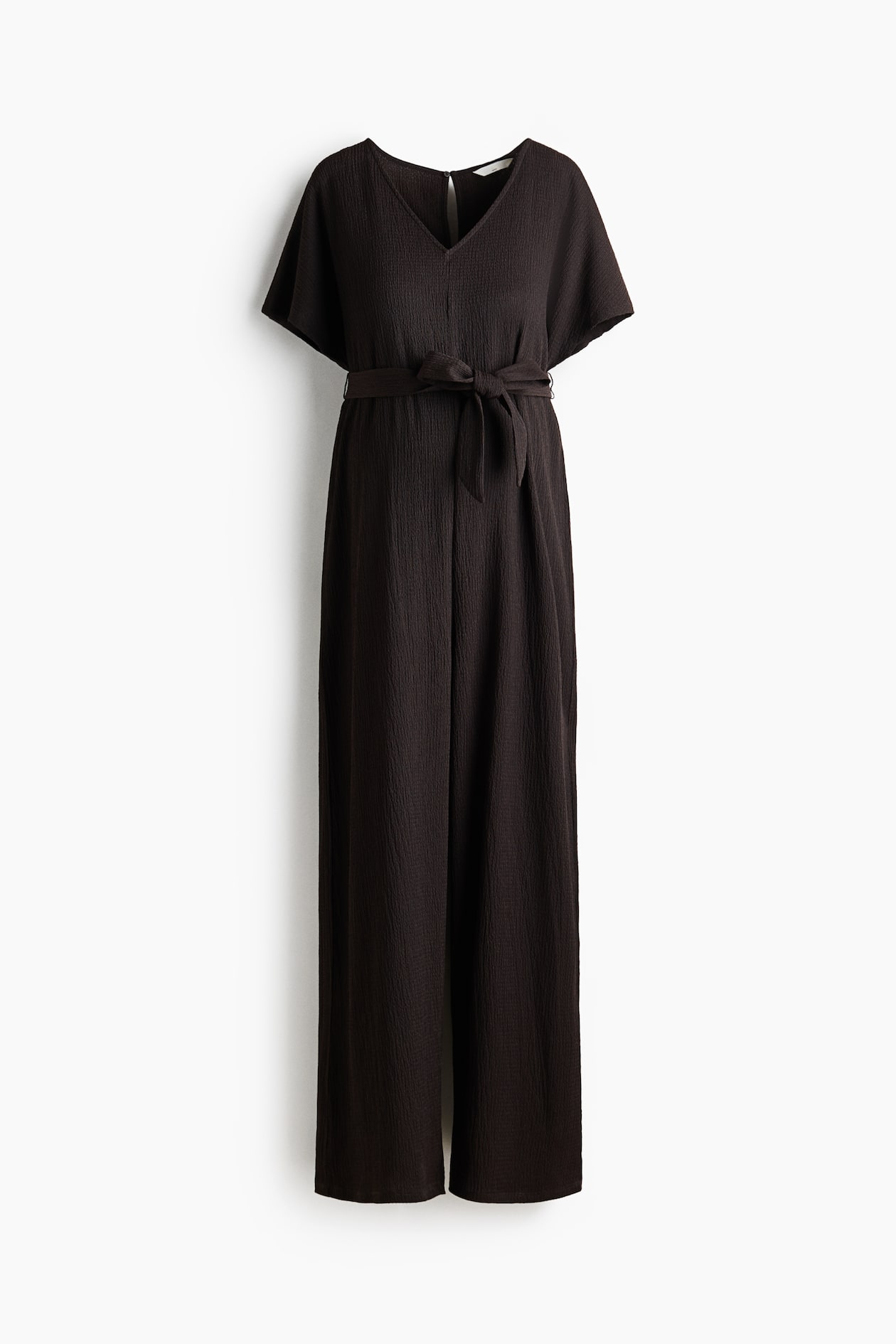 MAMA Short-sleeved tie-belt jumpsuit