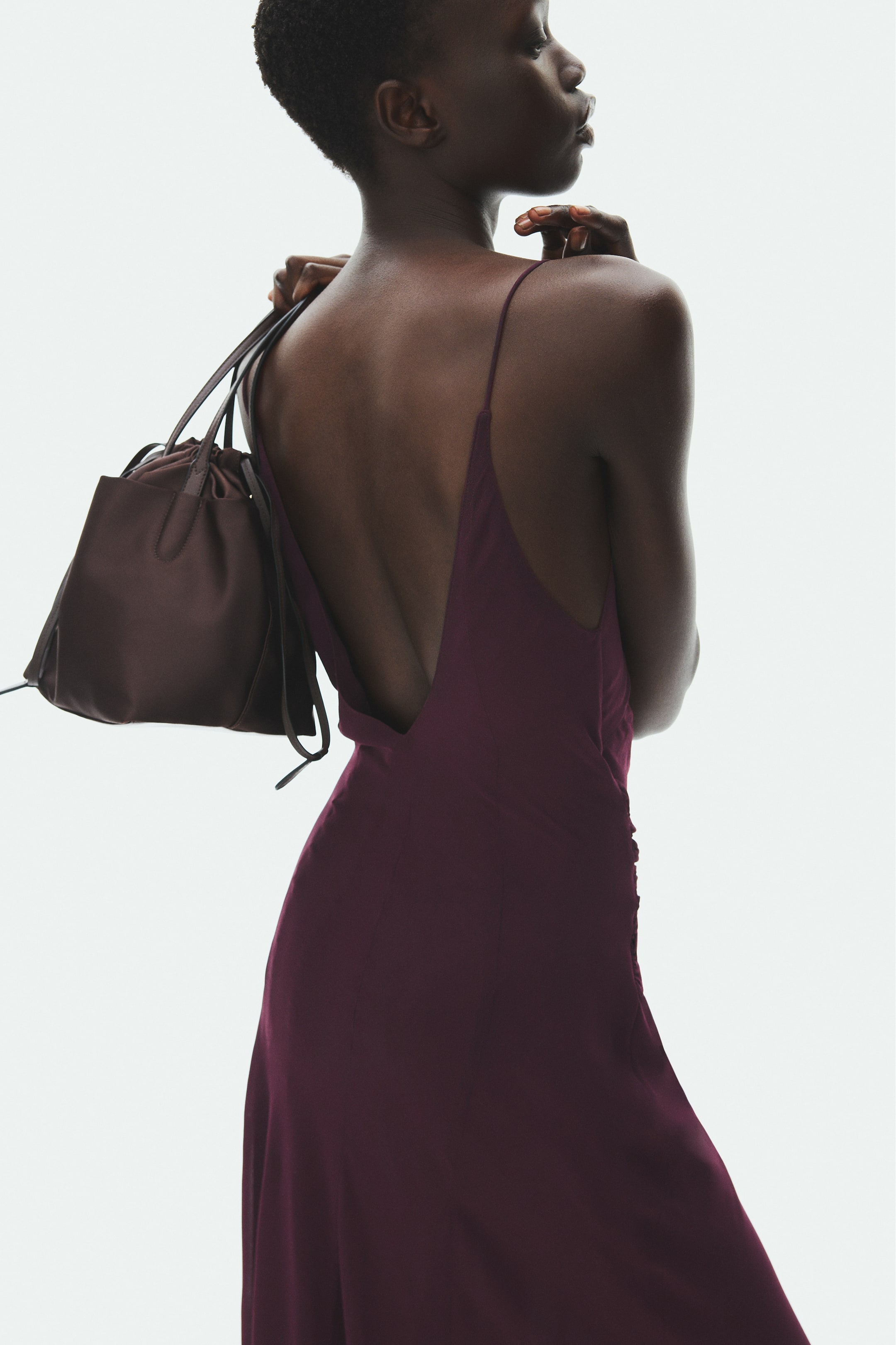 Draped-Panel Strappy Dress