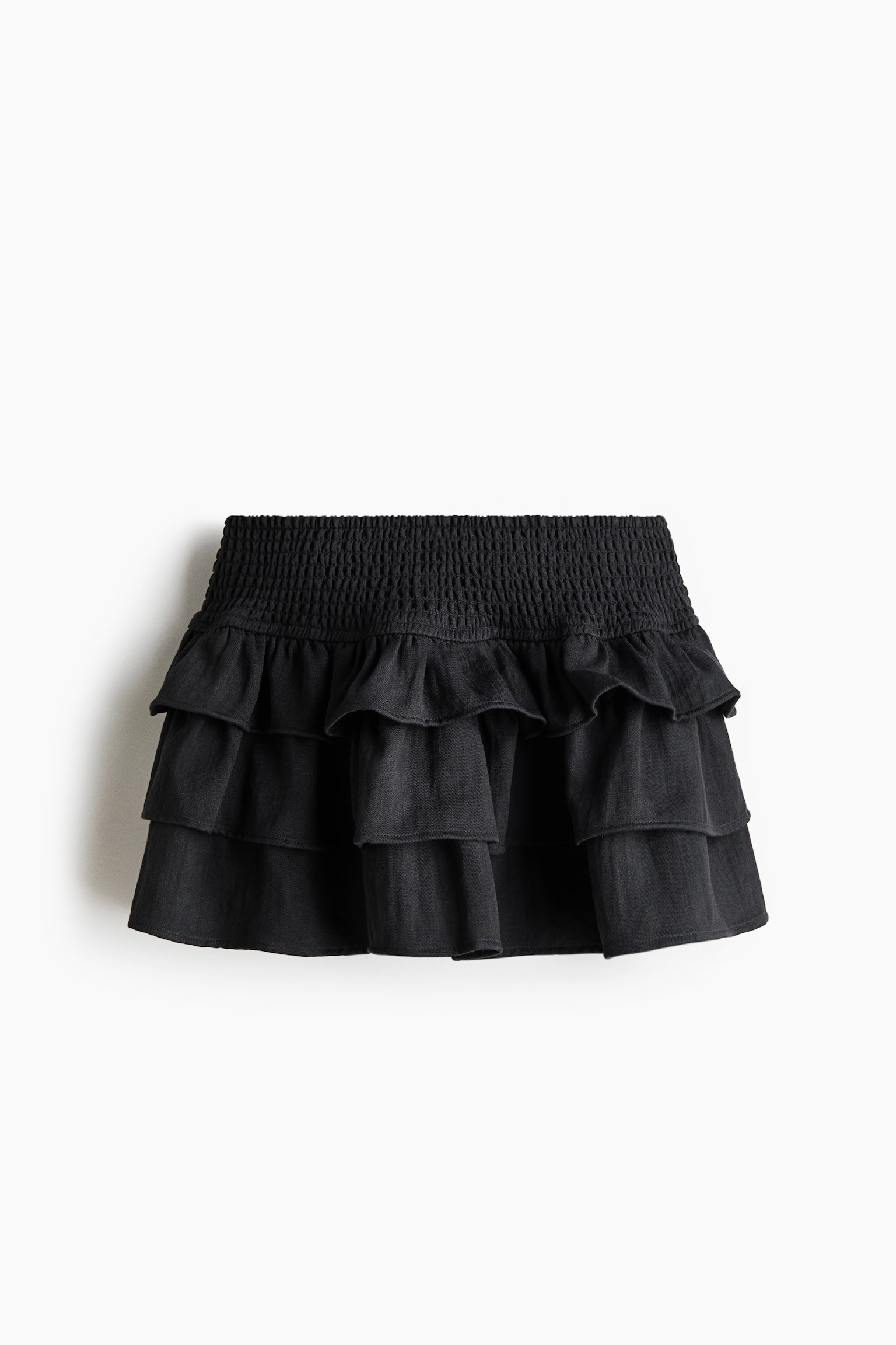 Falda short con capas - Negro lavado
