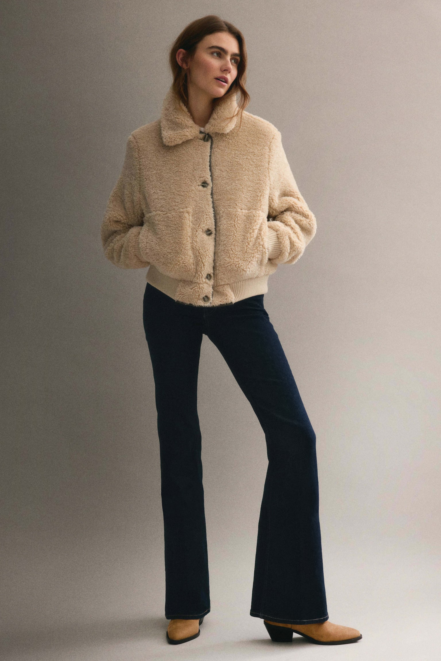 Teddy jacket - Beige/Brown - 5