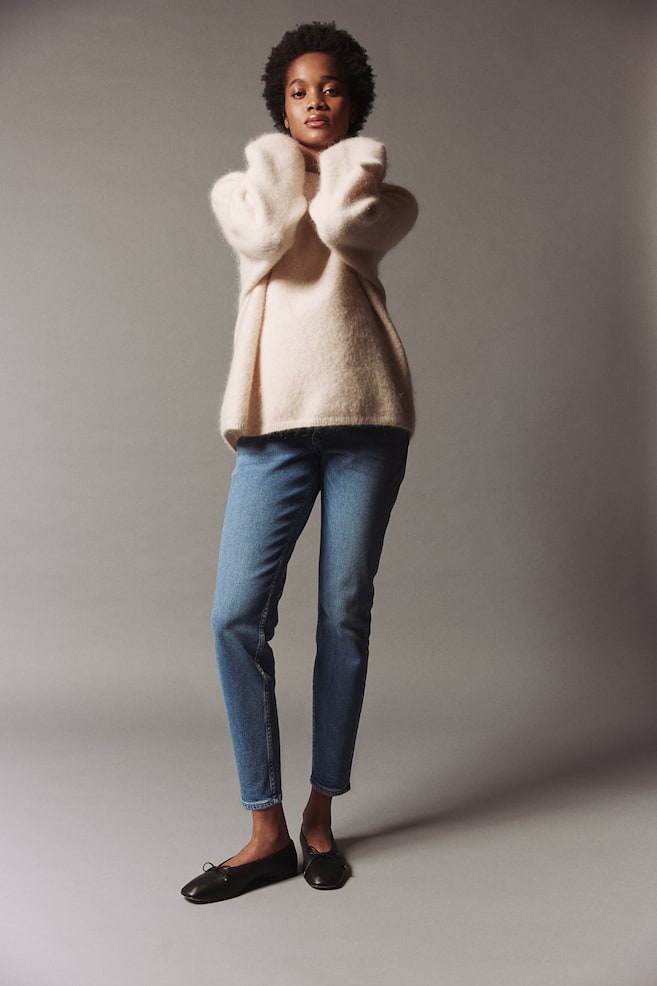 MAMA Slim Ankle Jeans - Medium denimblå/Lys denimblå/Sort/Washed out/Hvid/Sort - 4