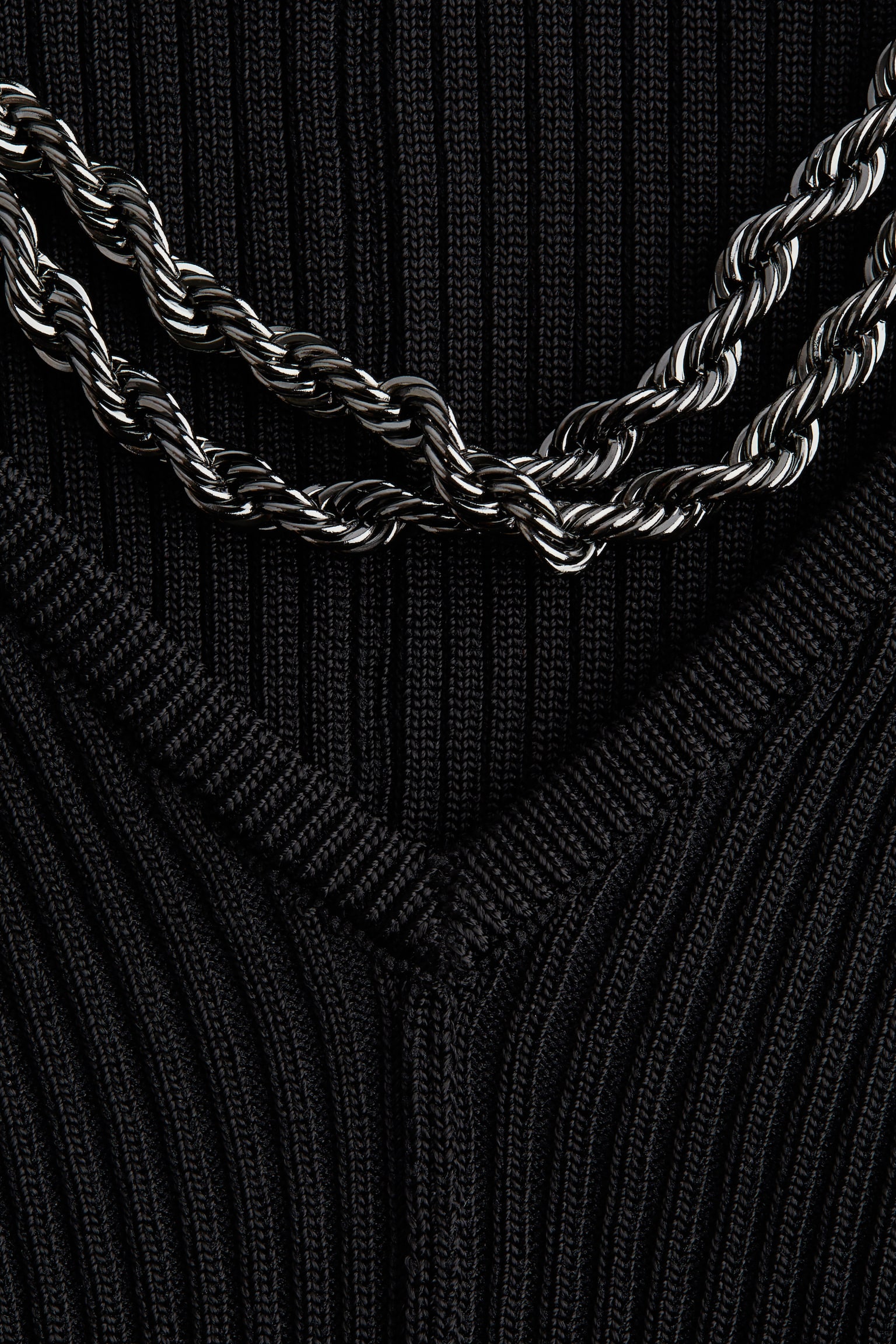 Top s řetízky - Černá - 7