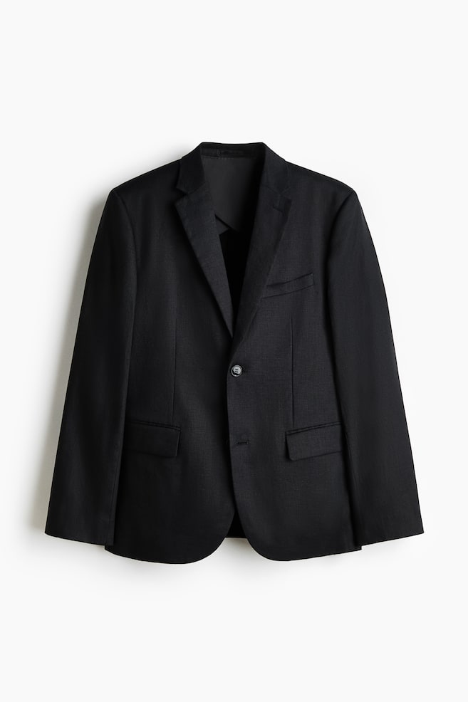 Slim Fit Linen jacket - Black/Beige/Light beige/Khaki green - 1