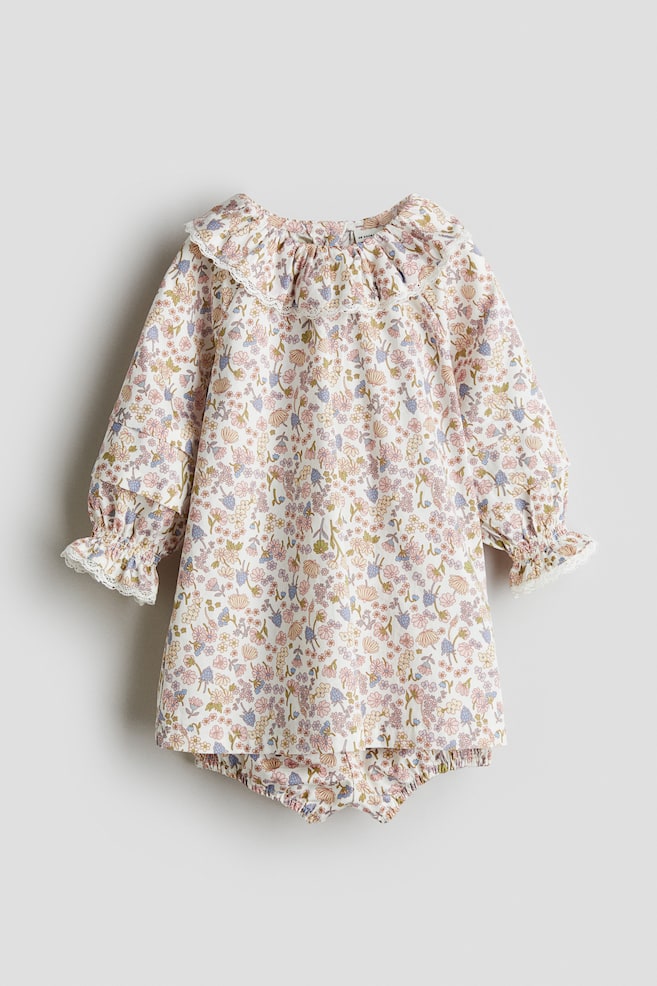 2-piece floral-print cotton set - Dusty pink/Floral - 1
